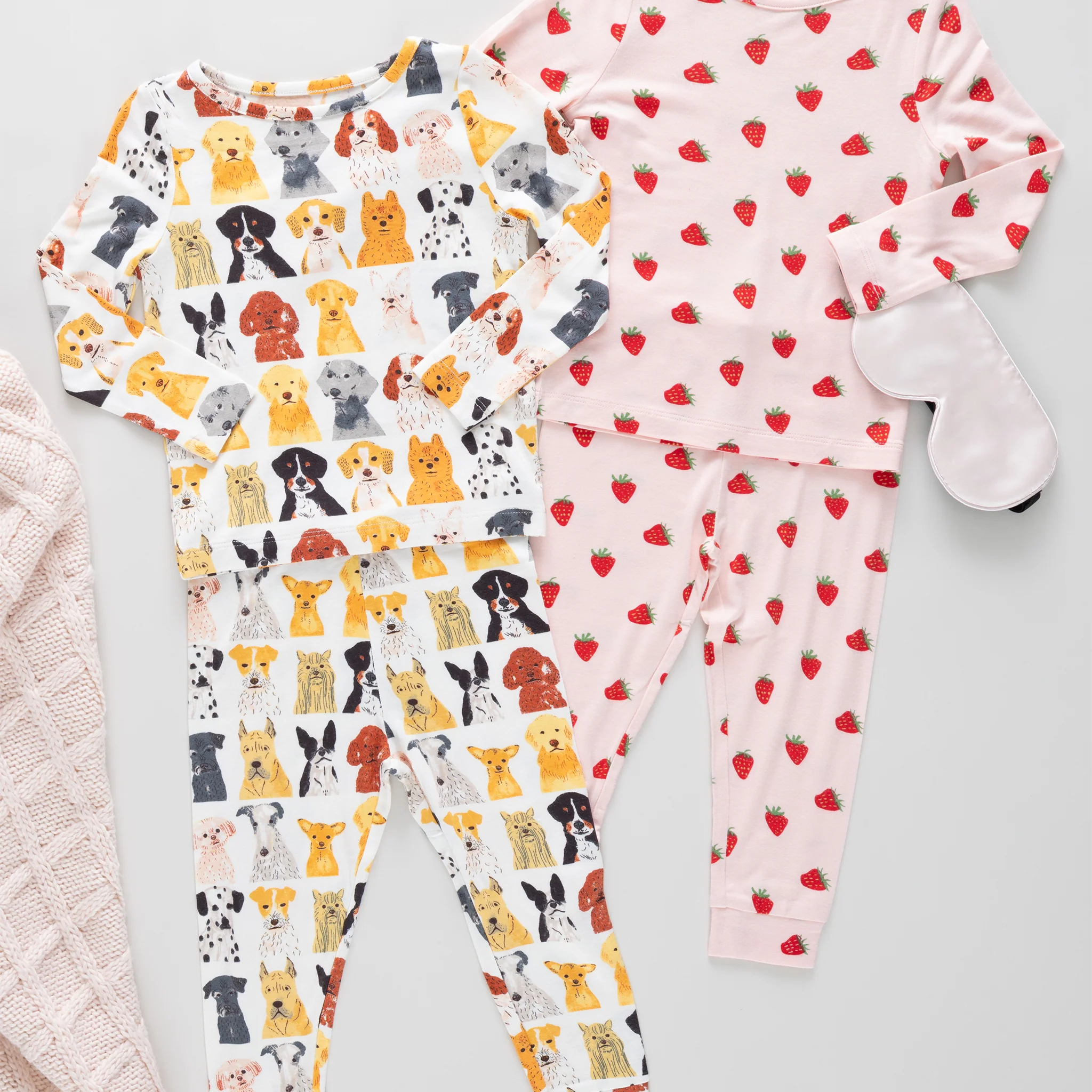 Kids Bamboo PJ Set - Small Watercolor Dogs - Image 5