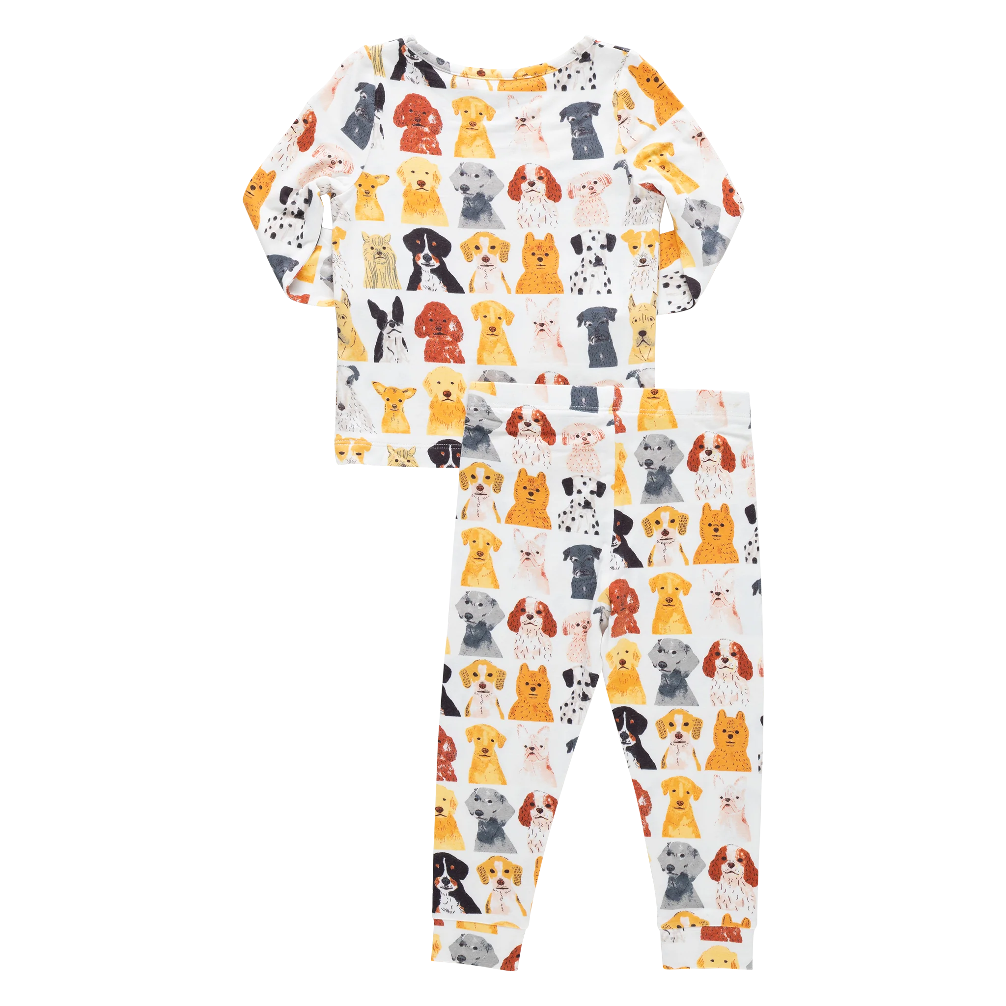 Kids Bamboo PJ Set - Small Watercolor Dogs - Image 6