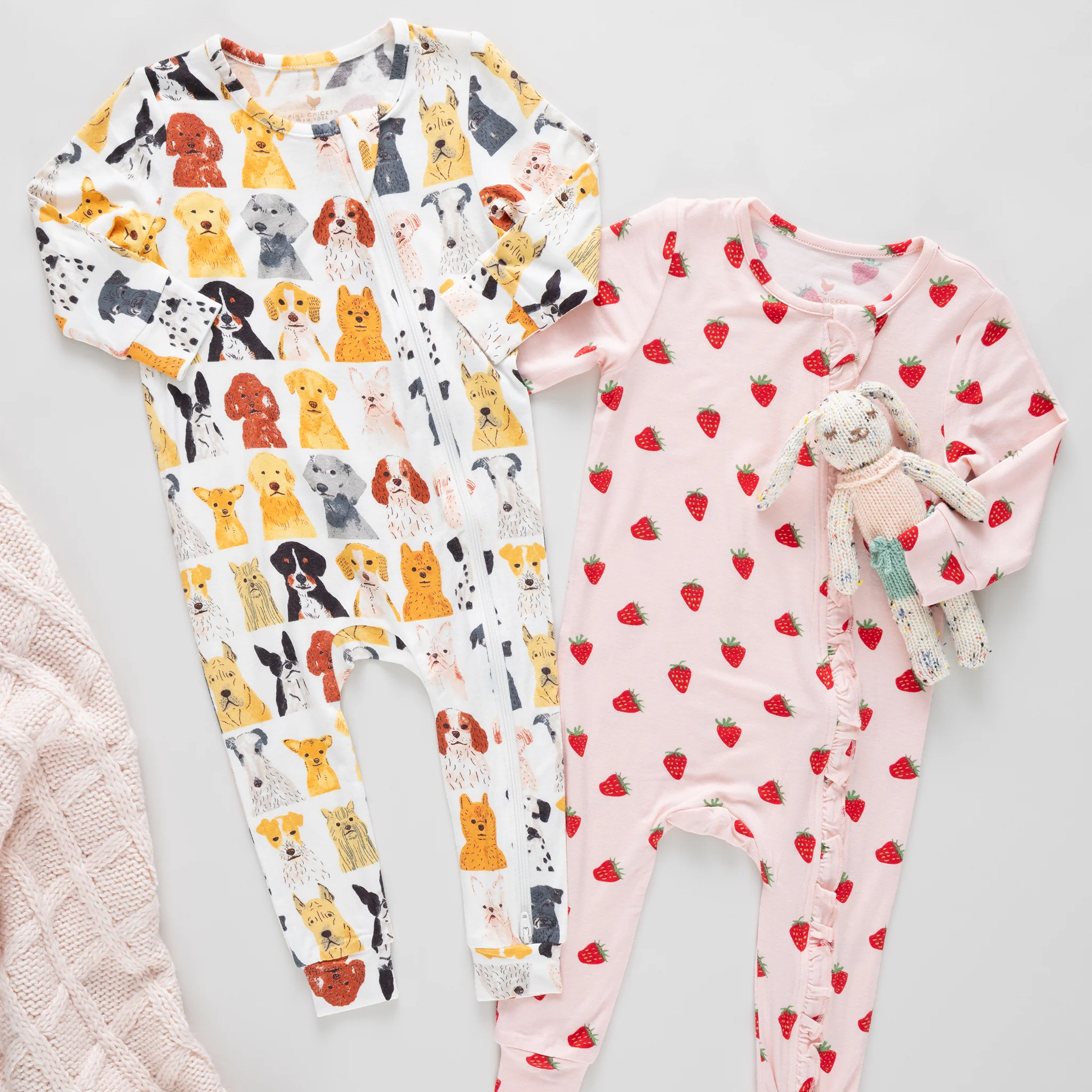 Baby Bamboo Romper - Small Watercolor Dogs - Image 4