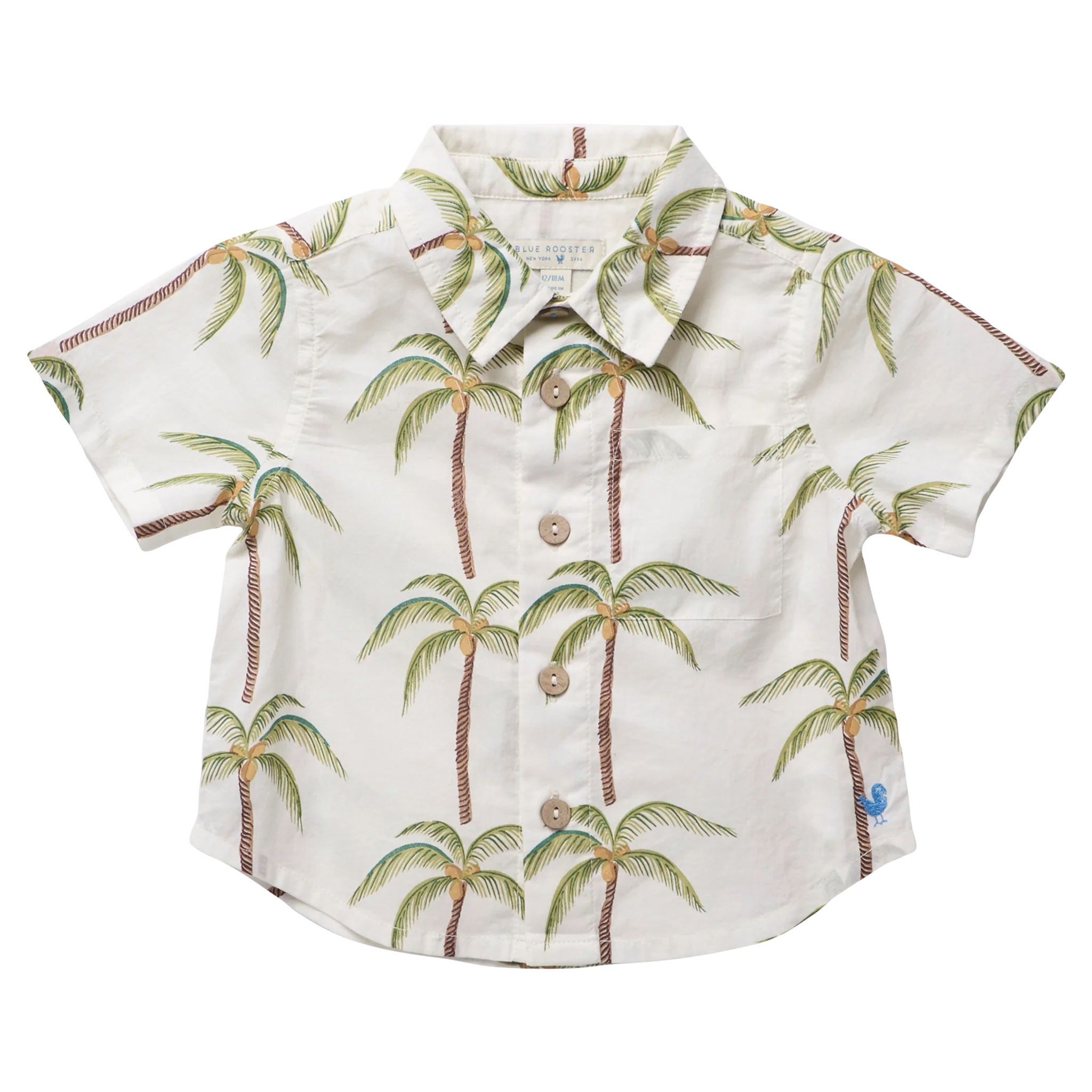 Baby Boys Jack Shirt - Cream Palm Tree