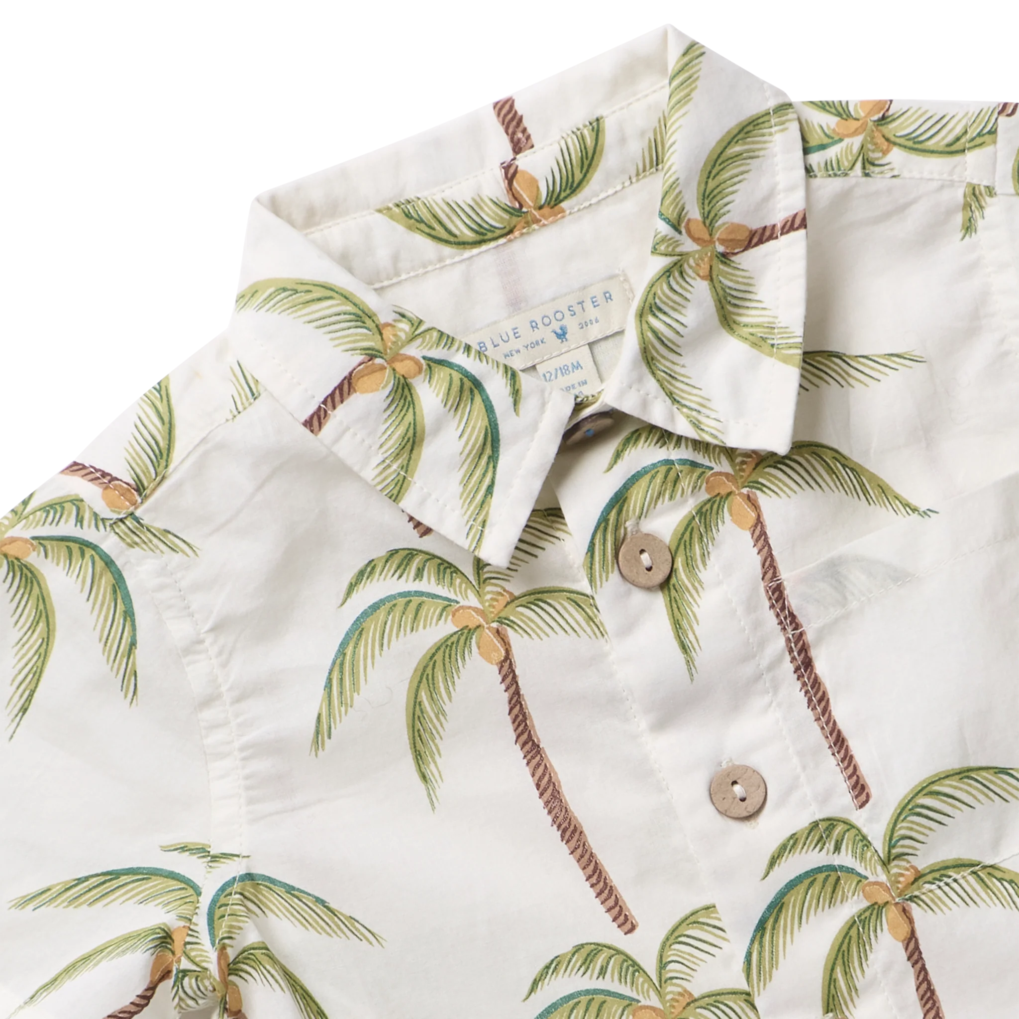 Baby Boys Jack Shirt - Cream Palm Tree - Image 2