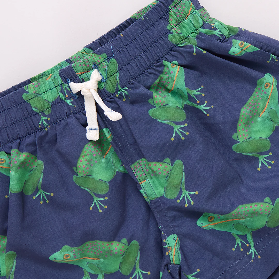 Baby Boys Swim Trunk - Navy Frogs - Image 2