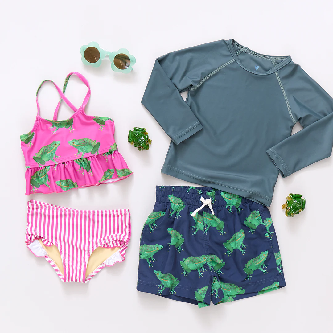 Baby Boys Swim Trunk - Navy Frogs - Image 3