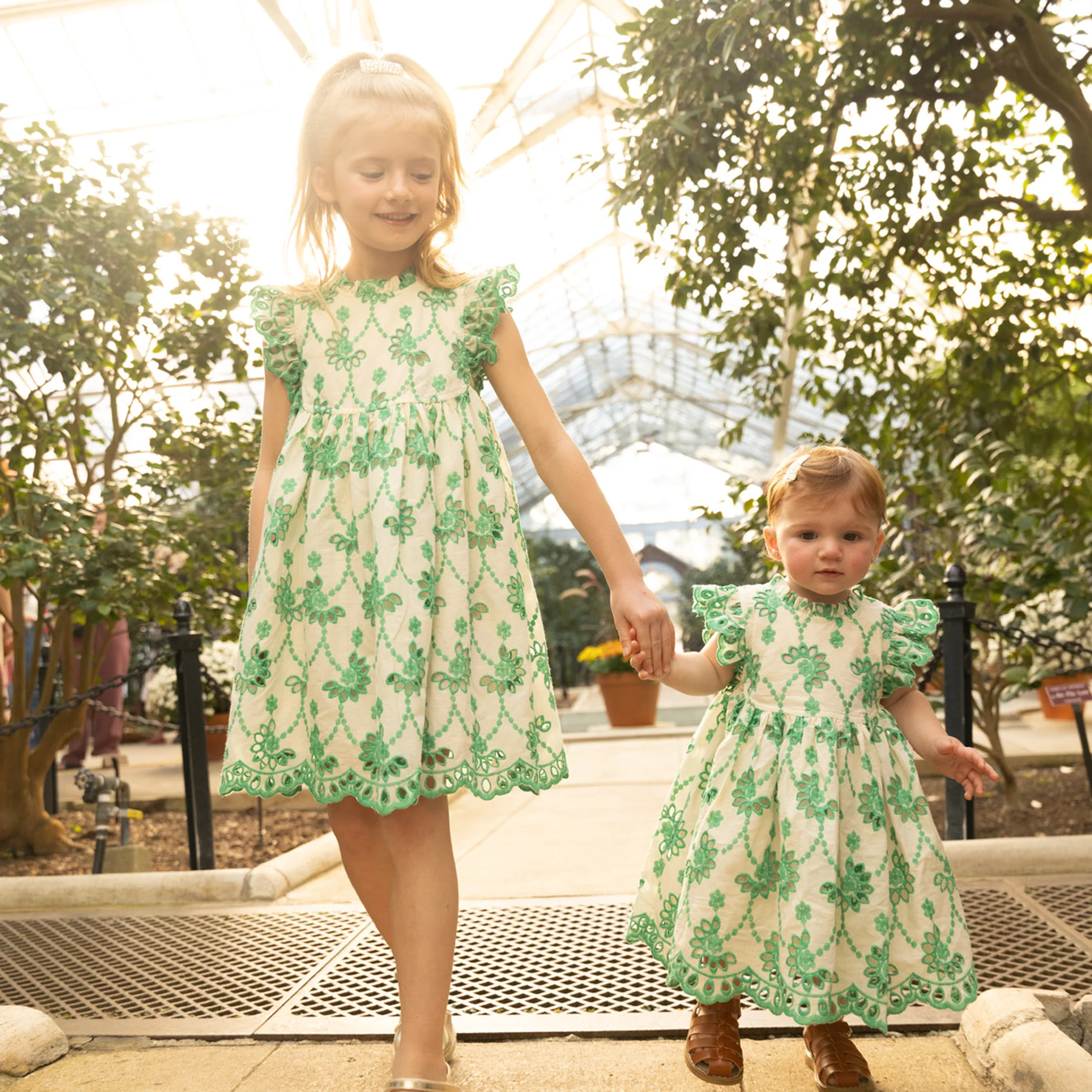 Baby Girls Cynthia Dress Set - Kelly Green Eyelet - Image 4