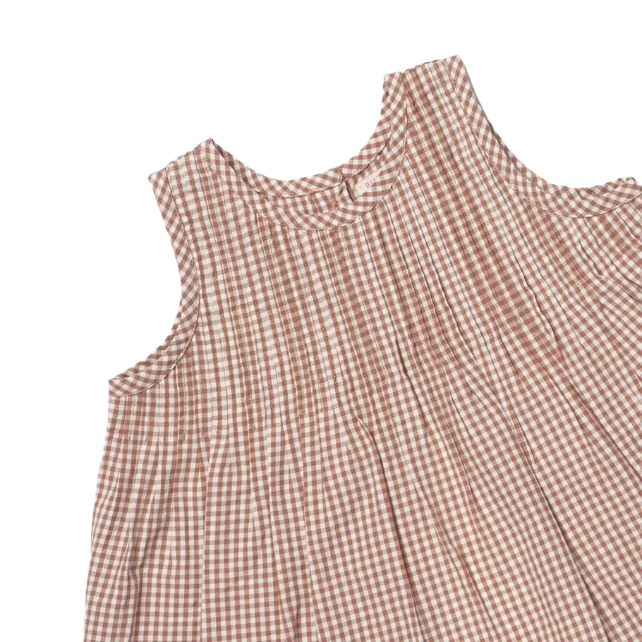 Baby Girls Jaipur 2-Piece Set - Cocoa Gingham - Image 3