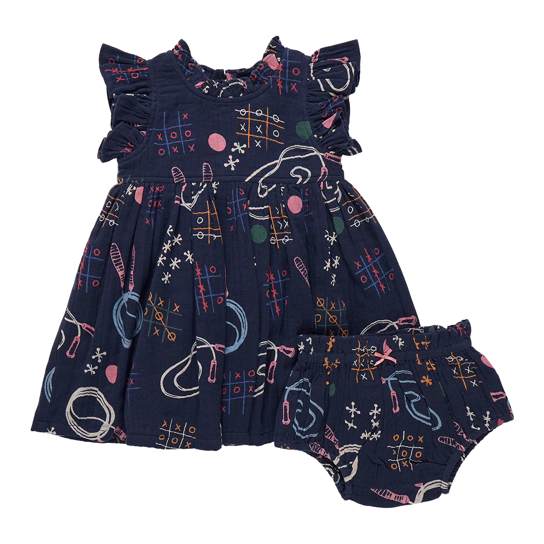 Baby Girls Jennifer Dress Set - Tic Tac Toe