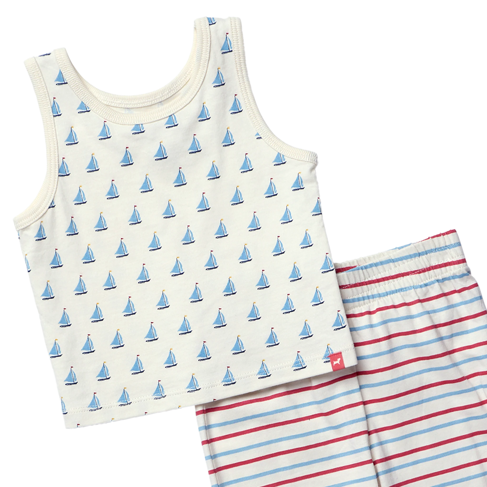 Baby Sleeveless Peekaboo Set - Sailboats - Image 3