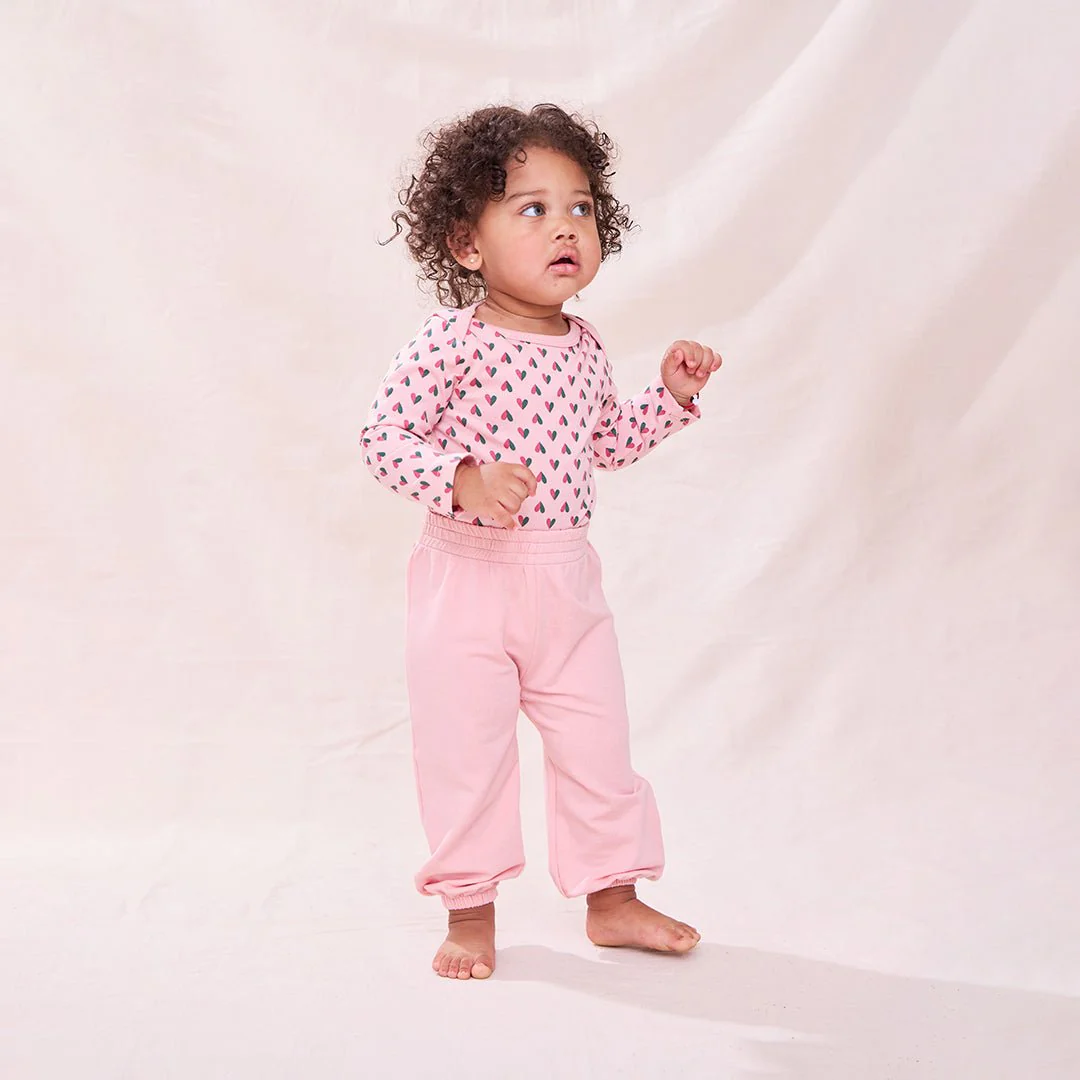 Baby Wonder Bodysuit - Pink Mini Half Hearts - Image 5