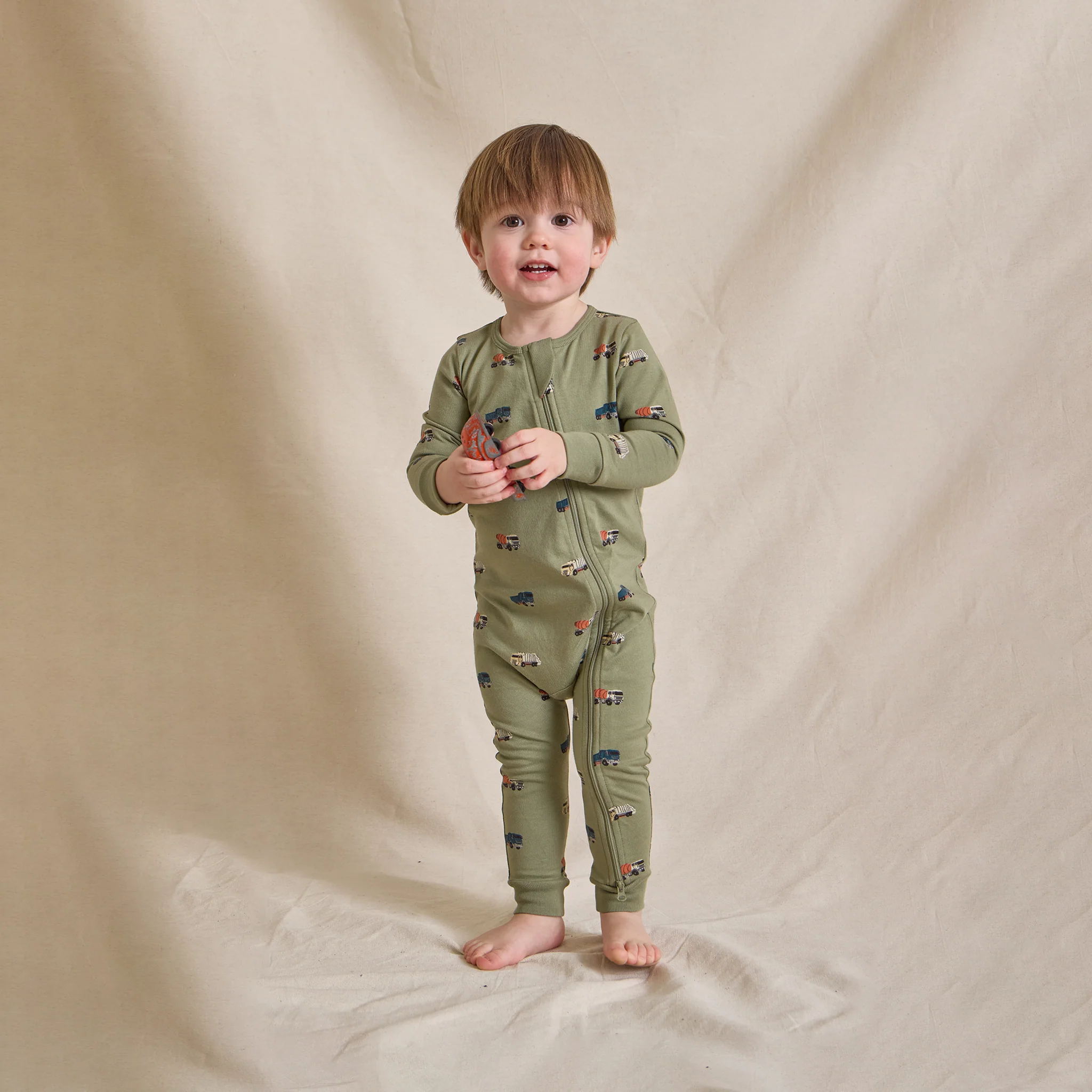 Baby Zip Romper - Trucks - Image 2