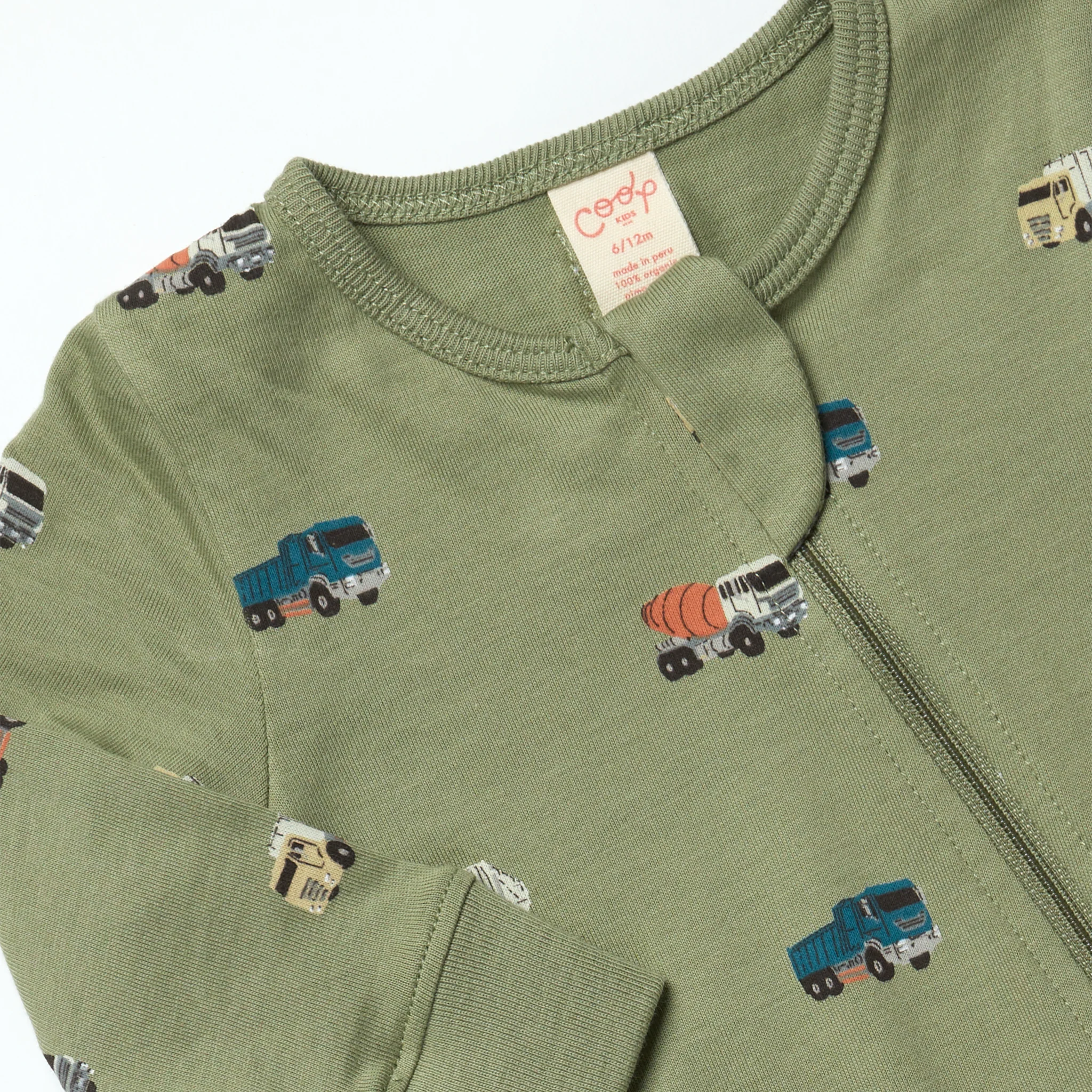 Baby Zip Romper - Trucks - Image 3