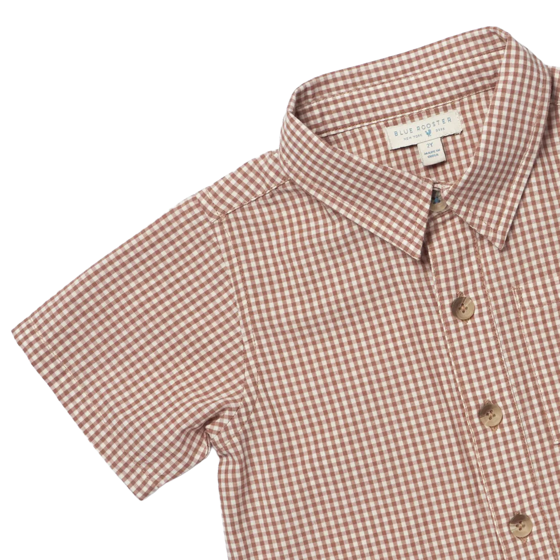 Boys Jack Shirt - Cocoa Gingham - Image 3