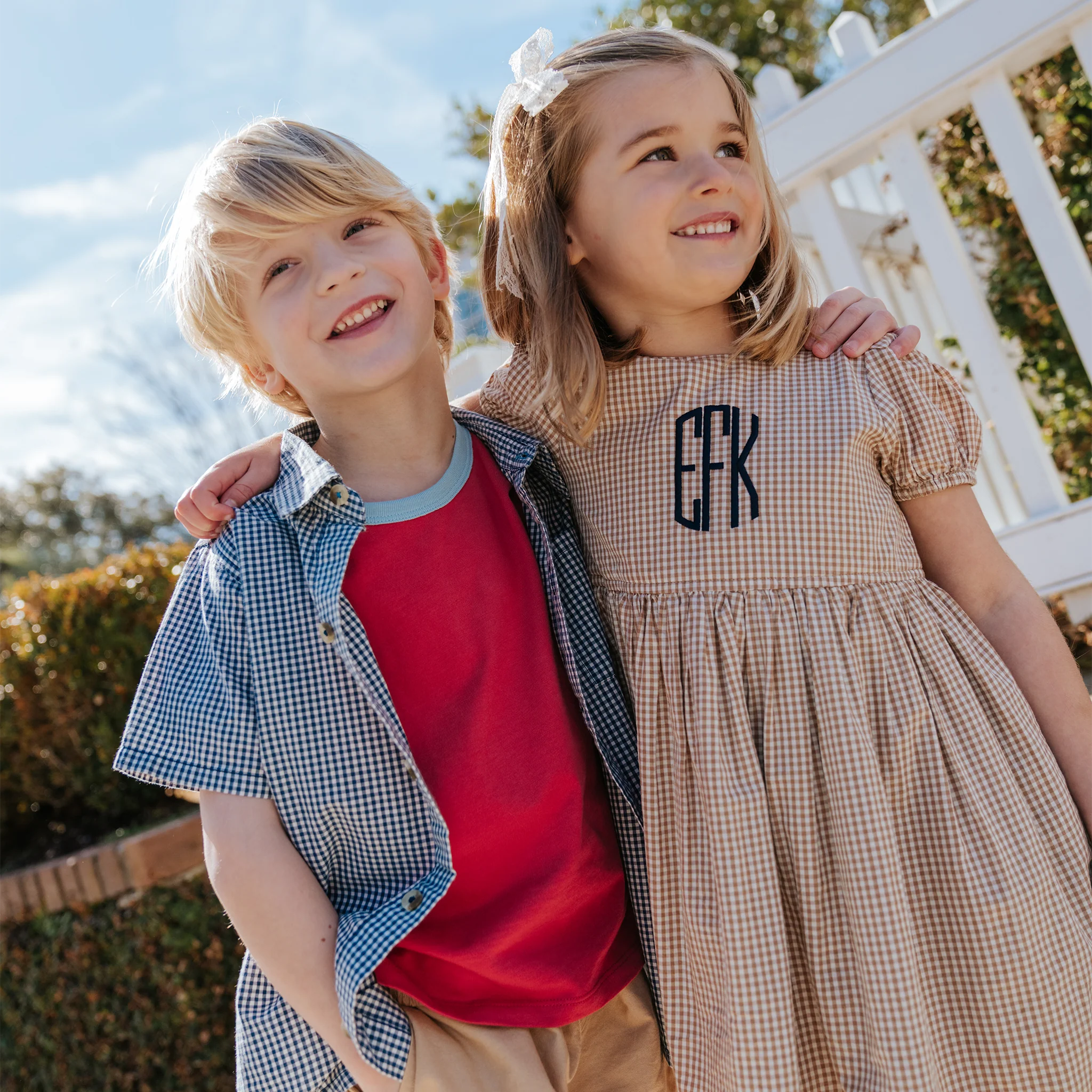 Boys Jack Shirt - Navy Gingham - Image 2