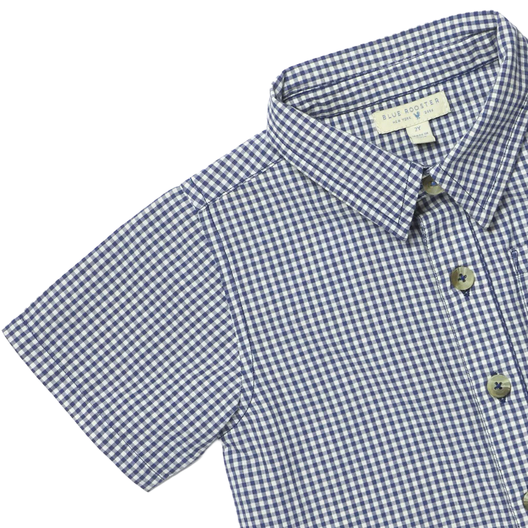 Boys Jack Shirt - Navy Gingham - Image 3