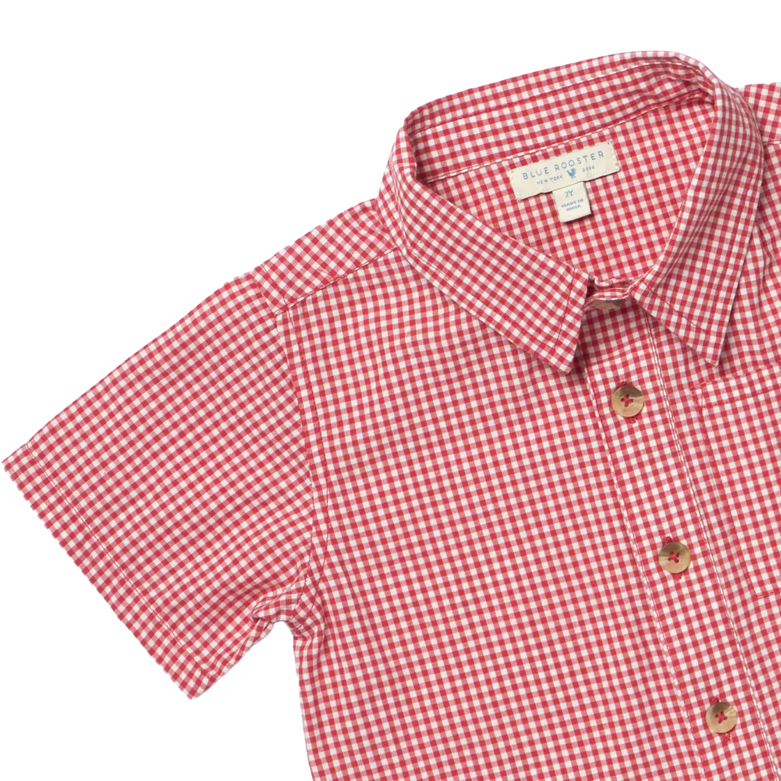 Boys Jack Shirt - Red Gingham - Image 3