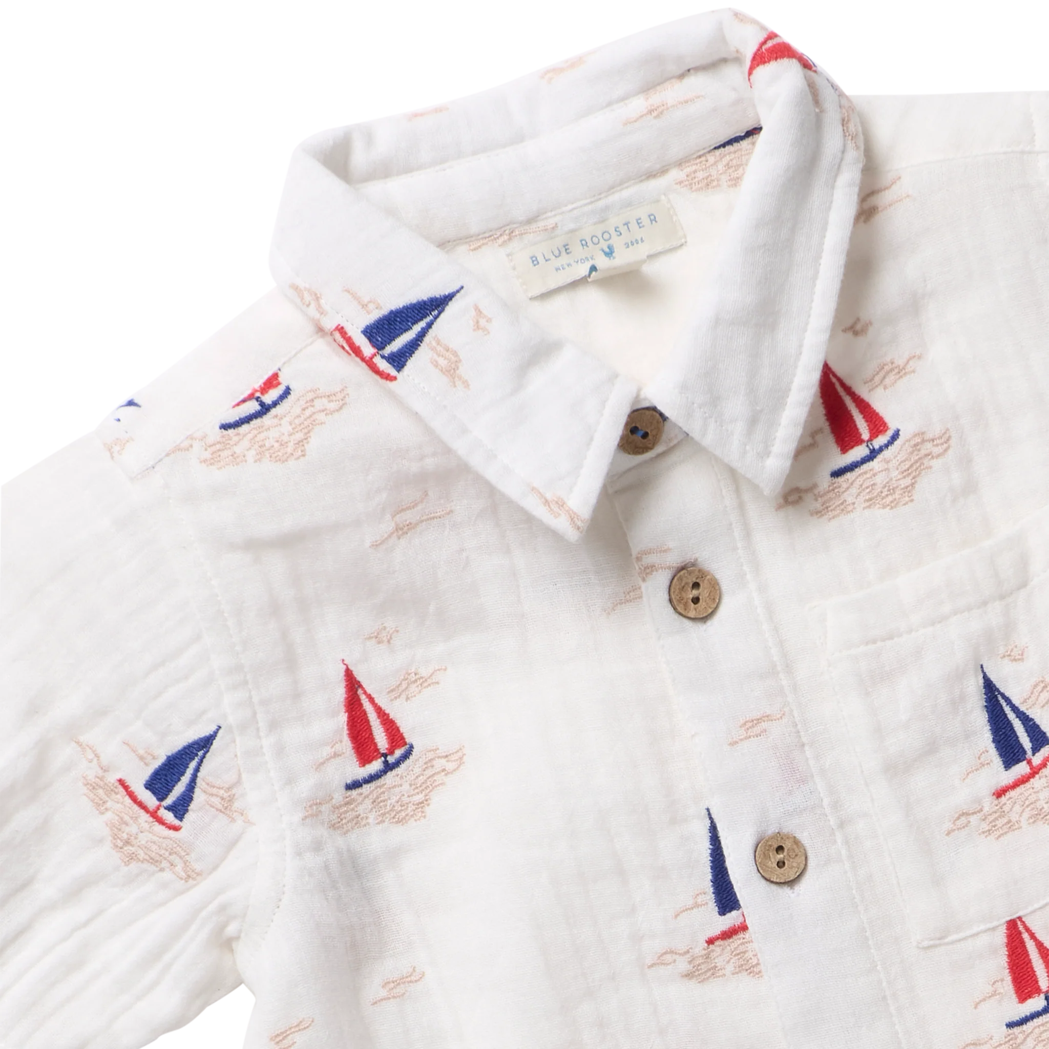 Boys Jack Shirt - Sailboat Embroidery - Image 3