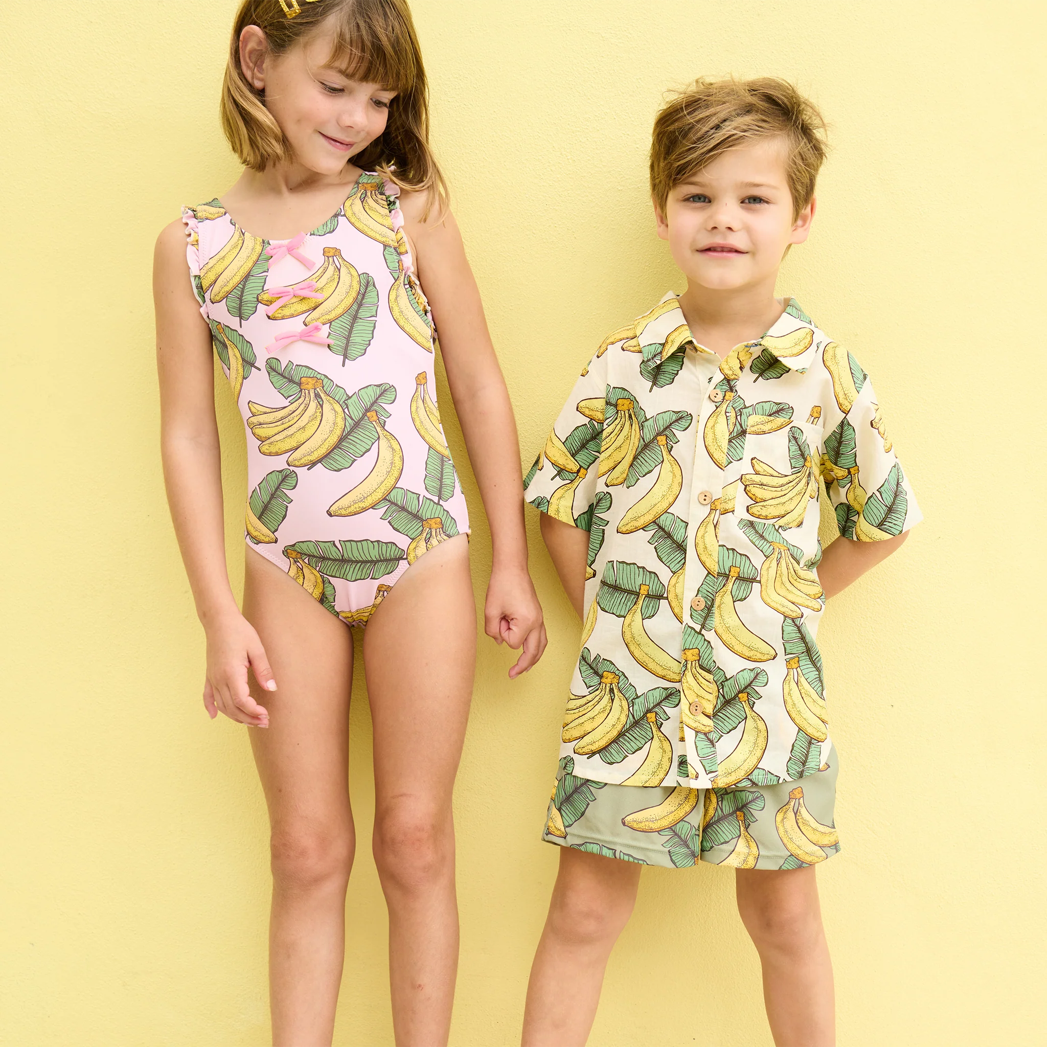 Boys Swim Trunk - Green Banana Leaves - Image 2