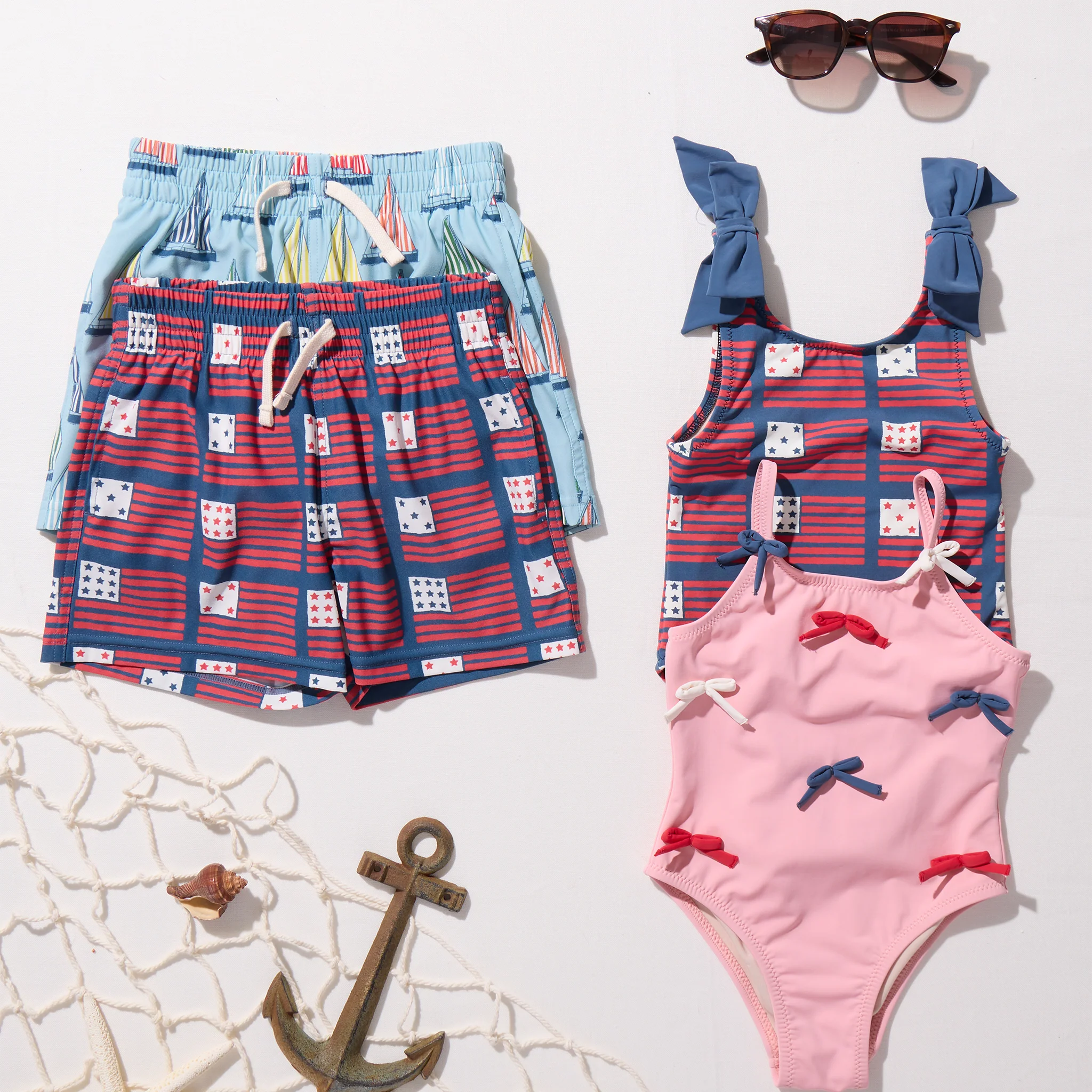 Boys Swim Trunk - Navy Flag - Image 4