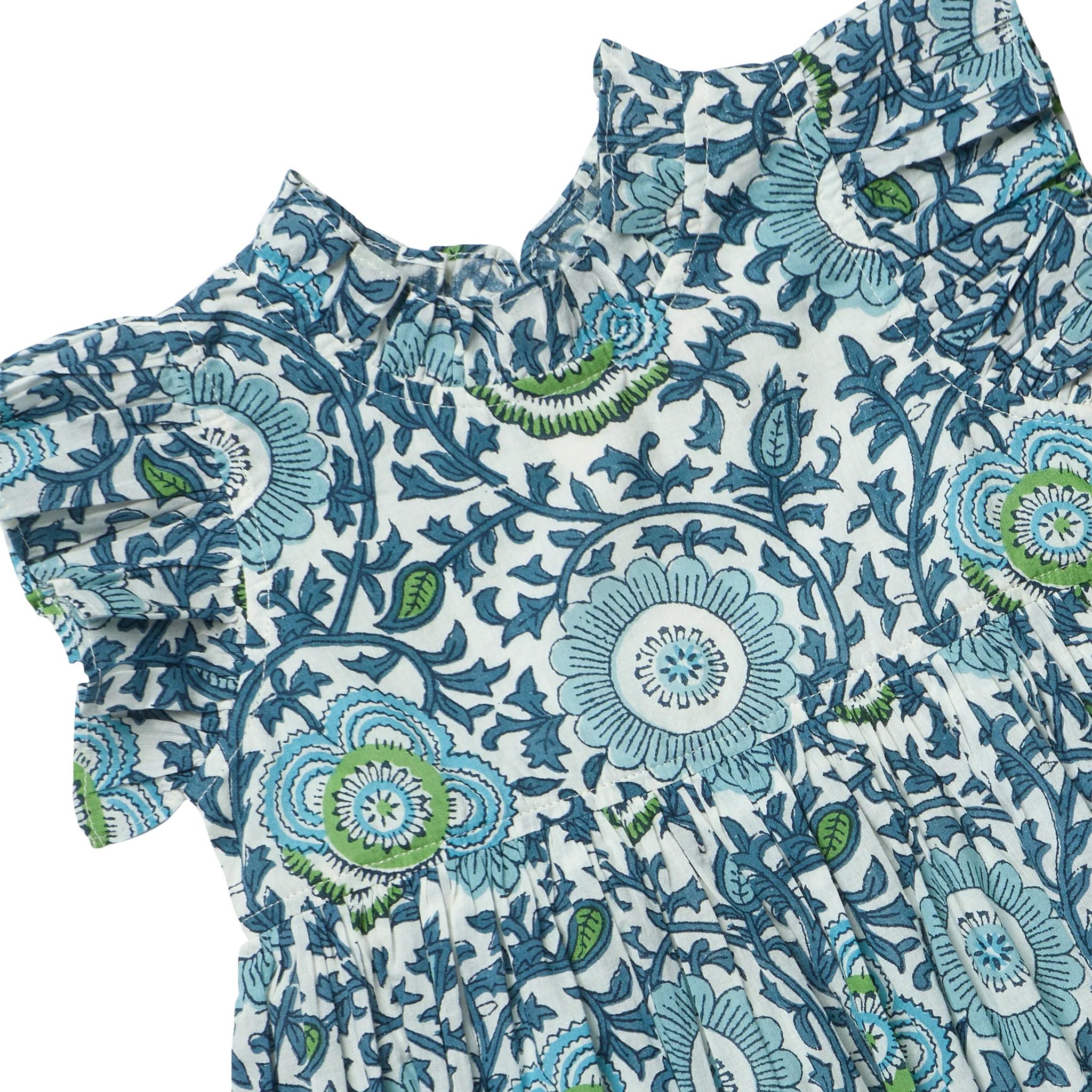 Girls Jennifer Dress - Blue Lisbon Floral - Image 3