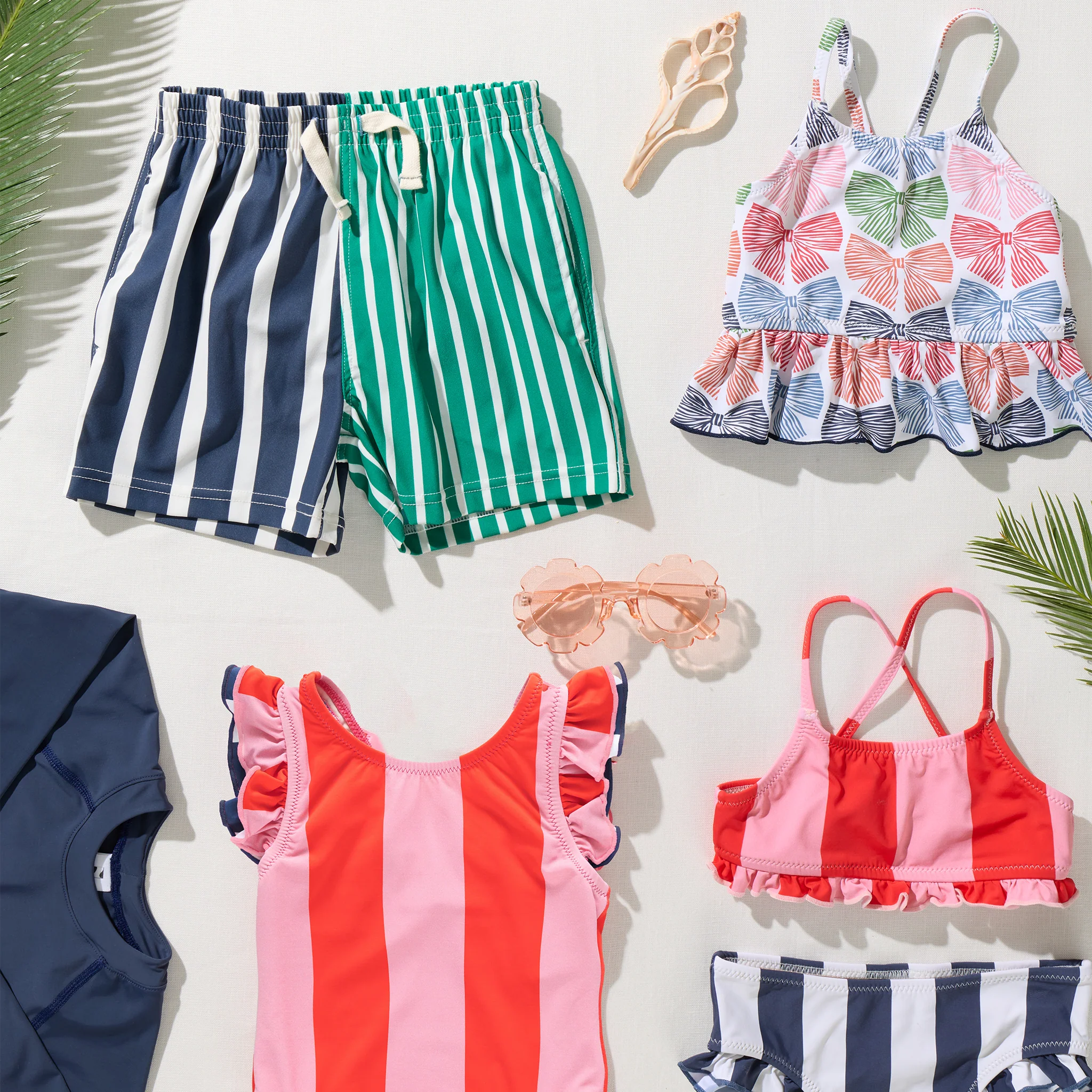 Girls Joy Bikini - Wide Pink and Red Stripe - Image 4
