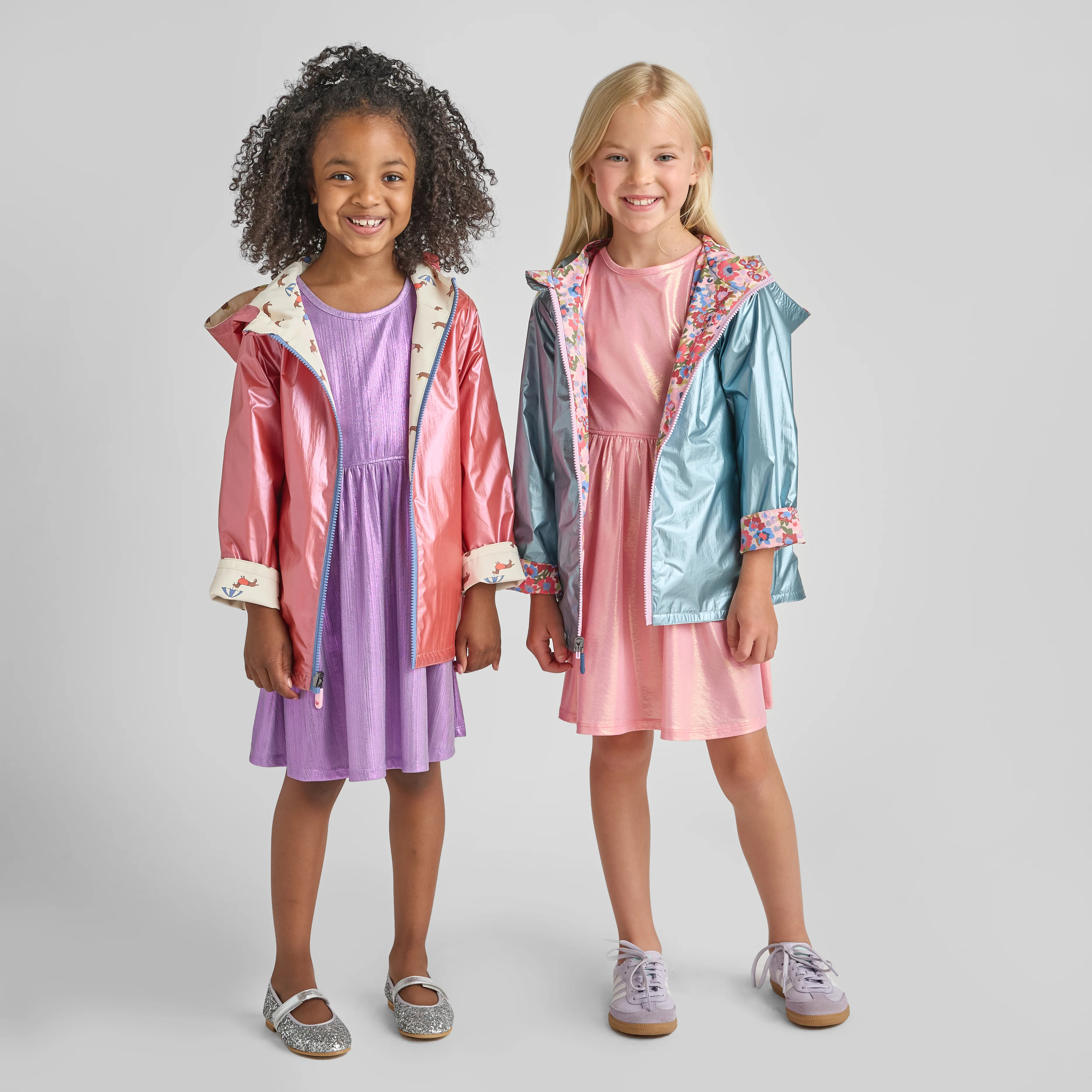 Girls Rafa Reversible Raincoat - Rainy Day Dachshunds - Image 4