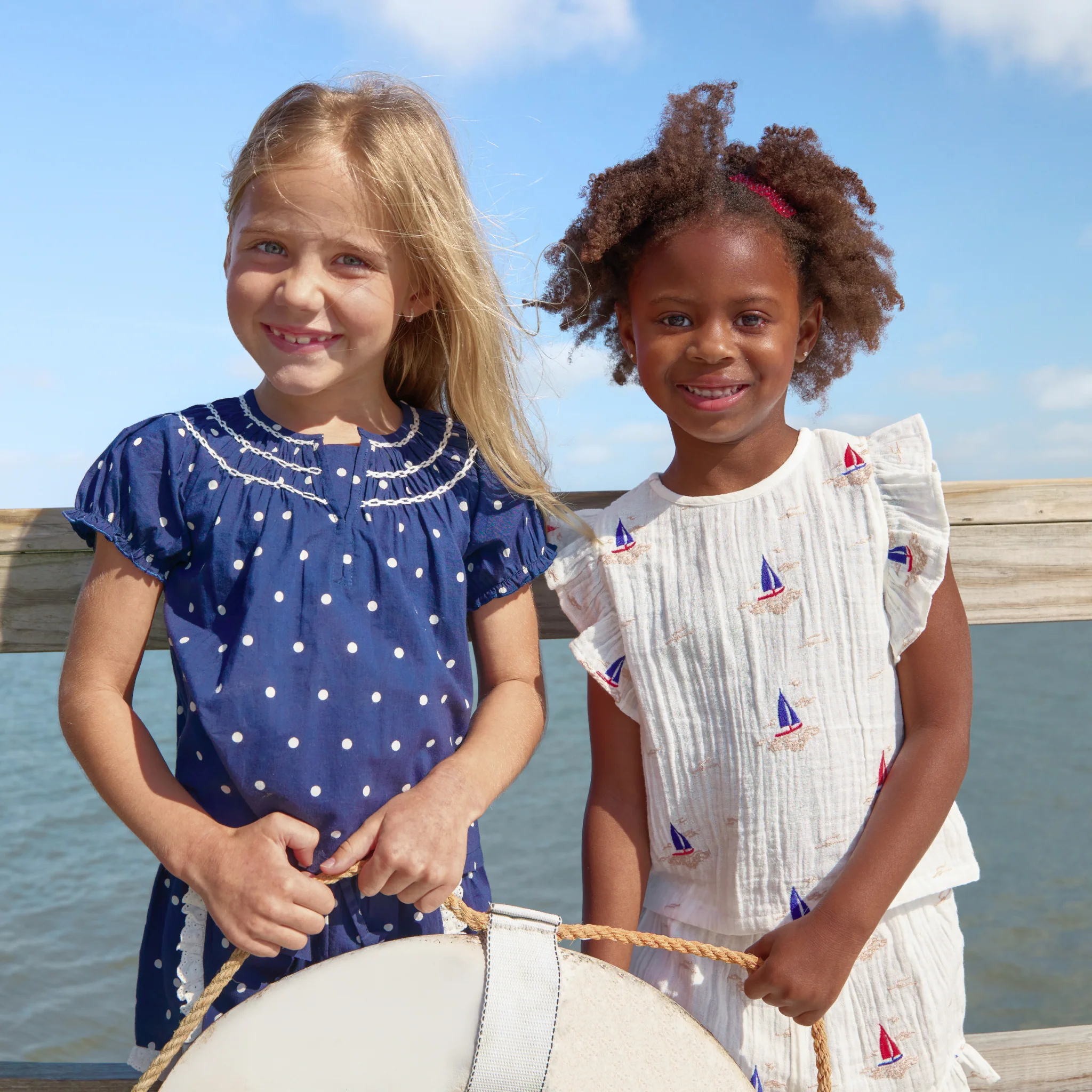 Girls Roey 2-PC Set - Sailboat Embroidery - Image 4