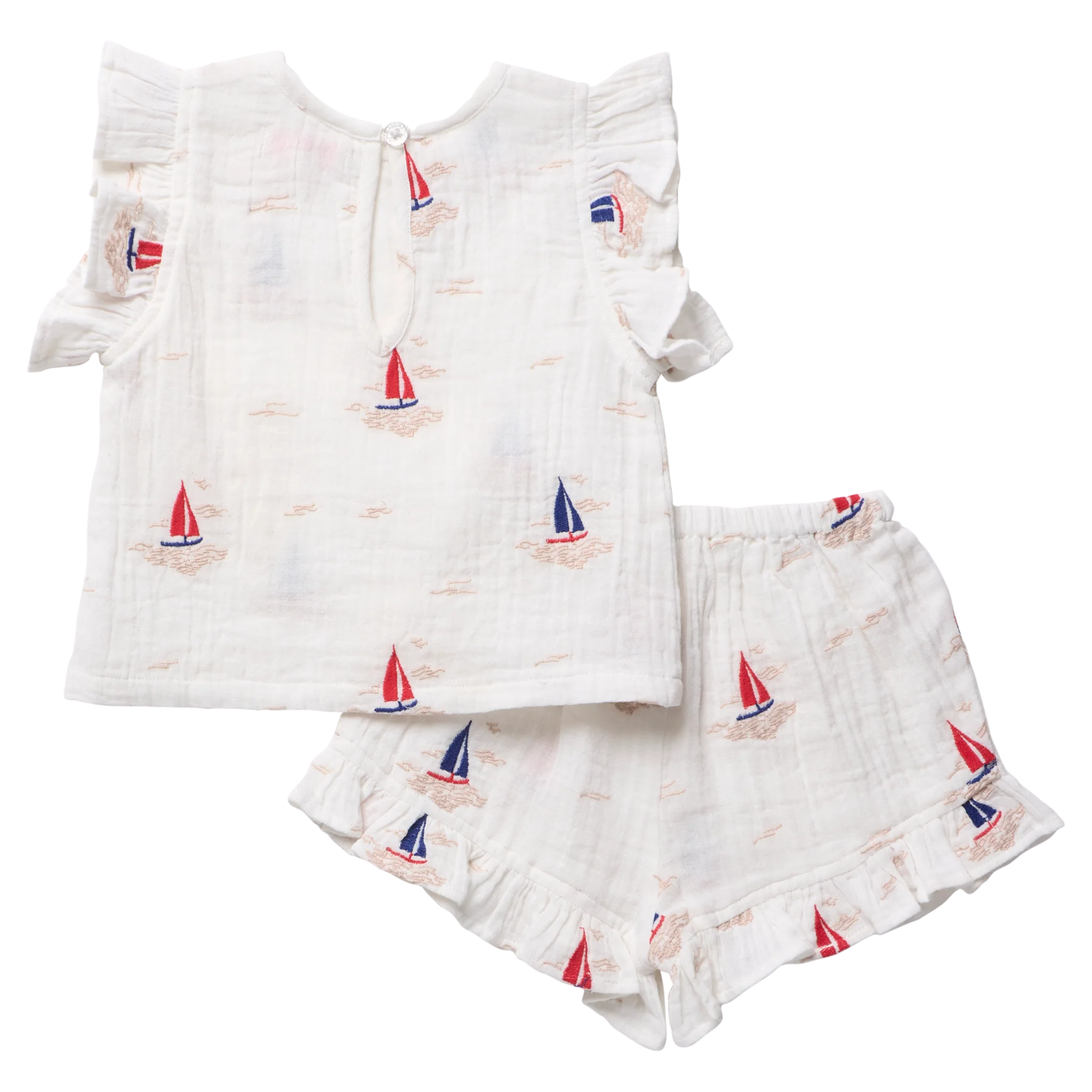 Girls Roey 2-PC Set - Sailboat Embroidery - Image 6