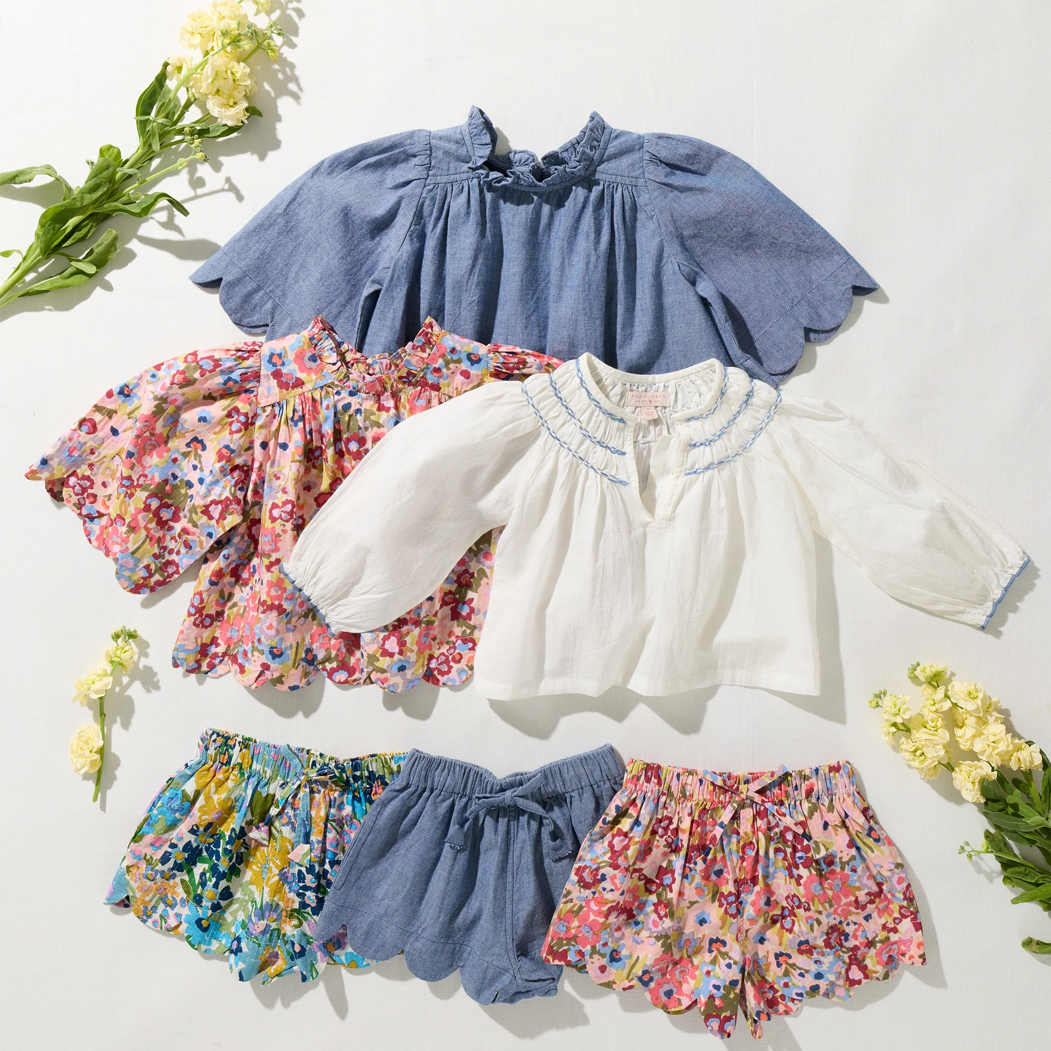Girls Scallop Short - Chambray - Image 4