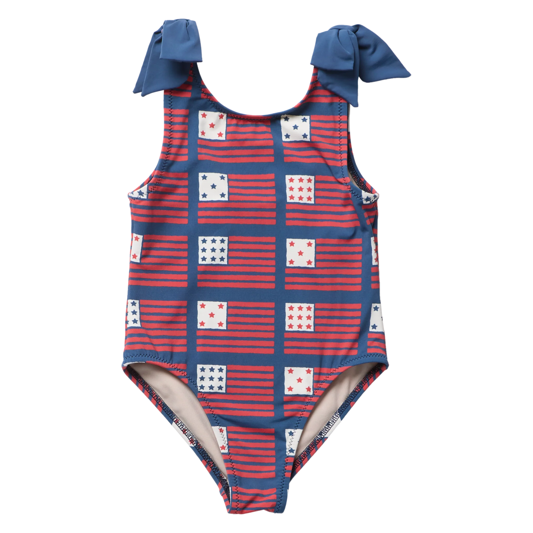 Girls Shelly Suit - Navy Flags