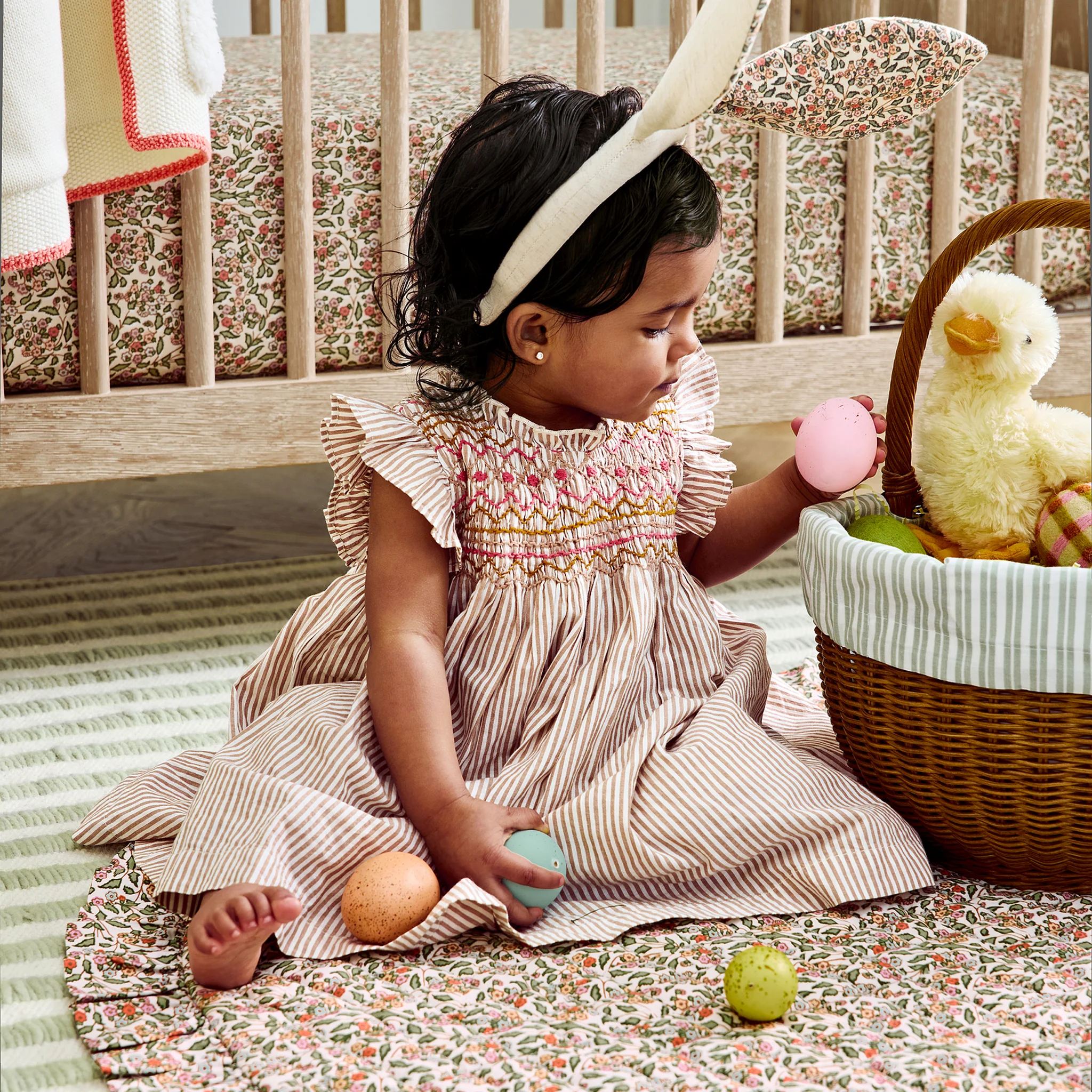 Girls Stevie Dress - Tawny Brown Stripe - Image 4