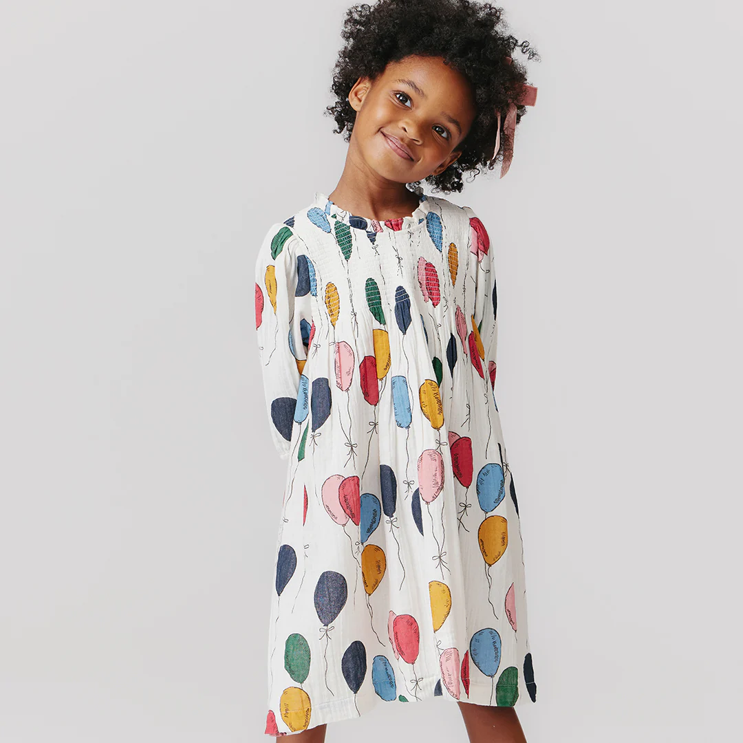 Girls Stevie Puff Sleeve Dress - Balloon Bunches - Image 4