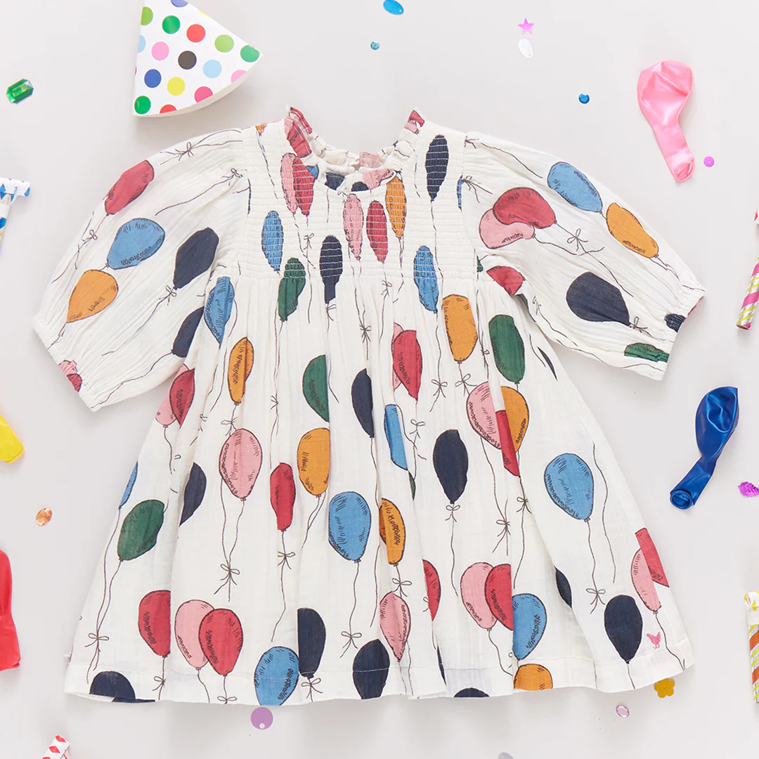 Girls Stevie Puff Sleeve Dress - Balloon Bunches - Image 5