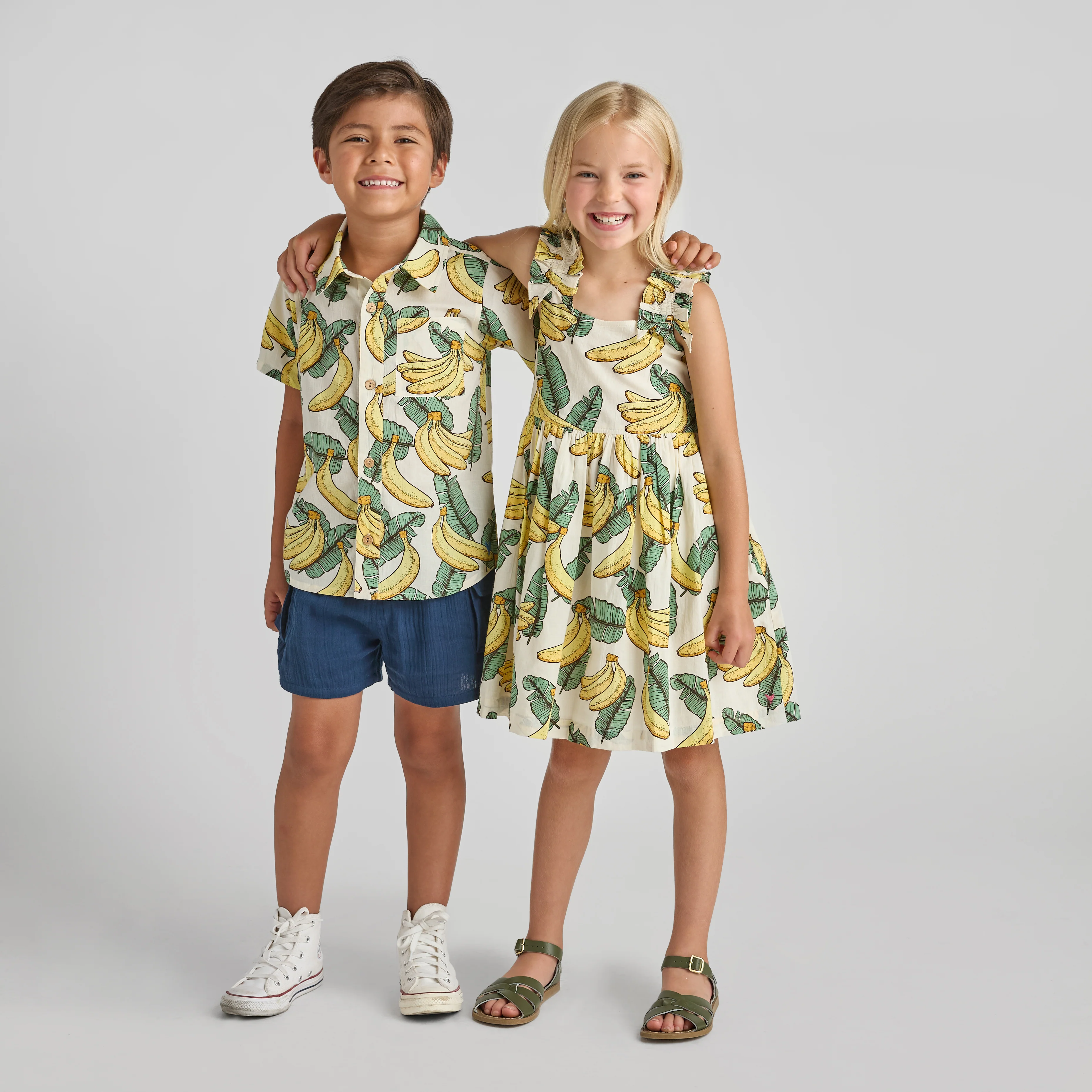 Girls Via Dress - Banana Leaves - Image 4