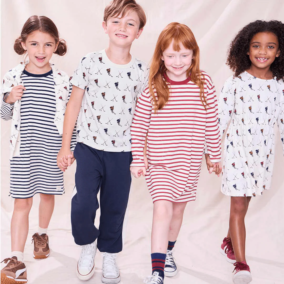 Hopscotch Long Sleeve Dress - Navy Stripe - Image 3