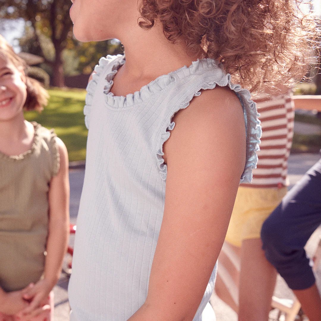 Joy Ruffle Rib Tank - Pink - Image 3