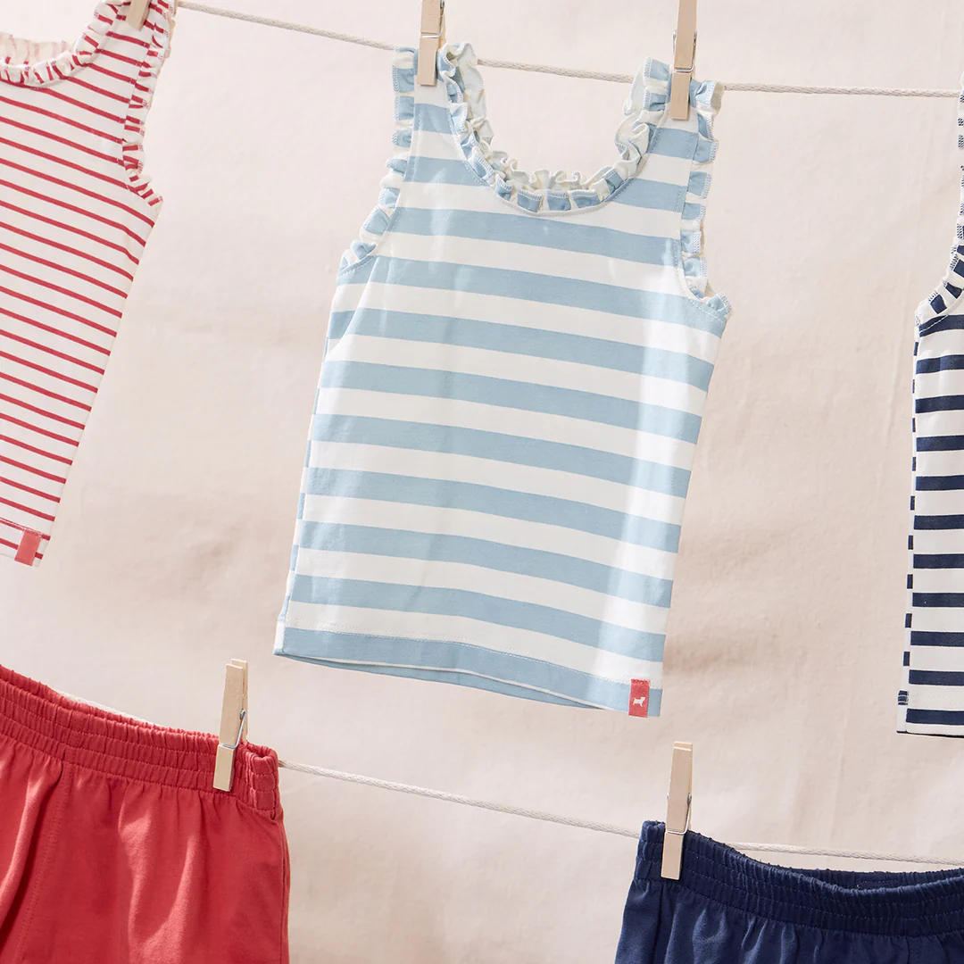 Joy Ruffle Tank - Cocoa Stripe - Image 5
