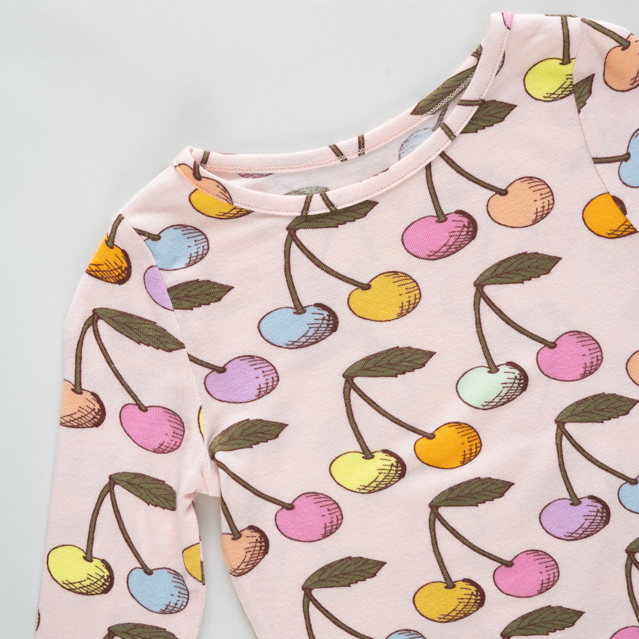Kids Bamboo PJ Set - Cloud Pink Cherry - Image 4