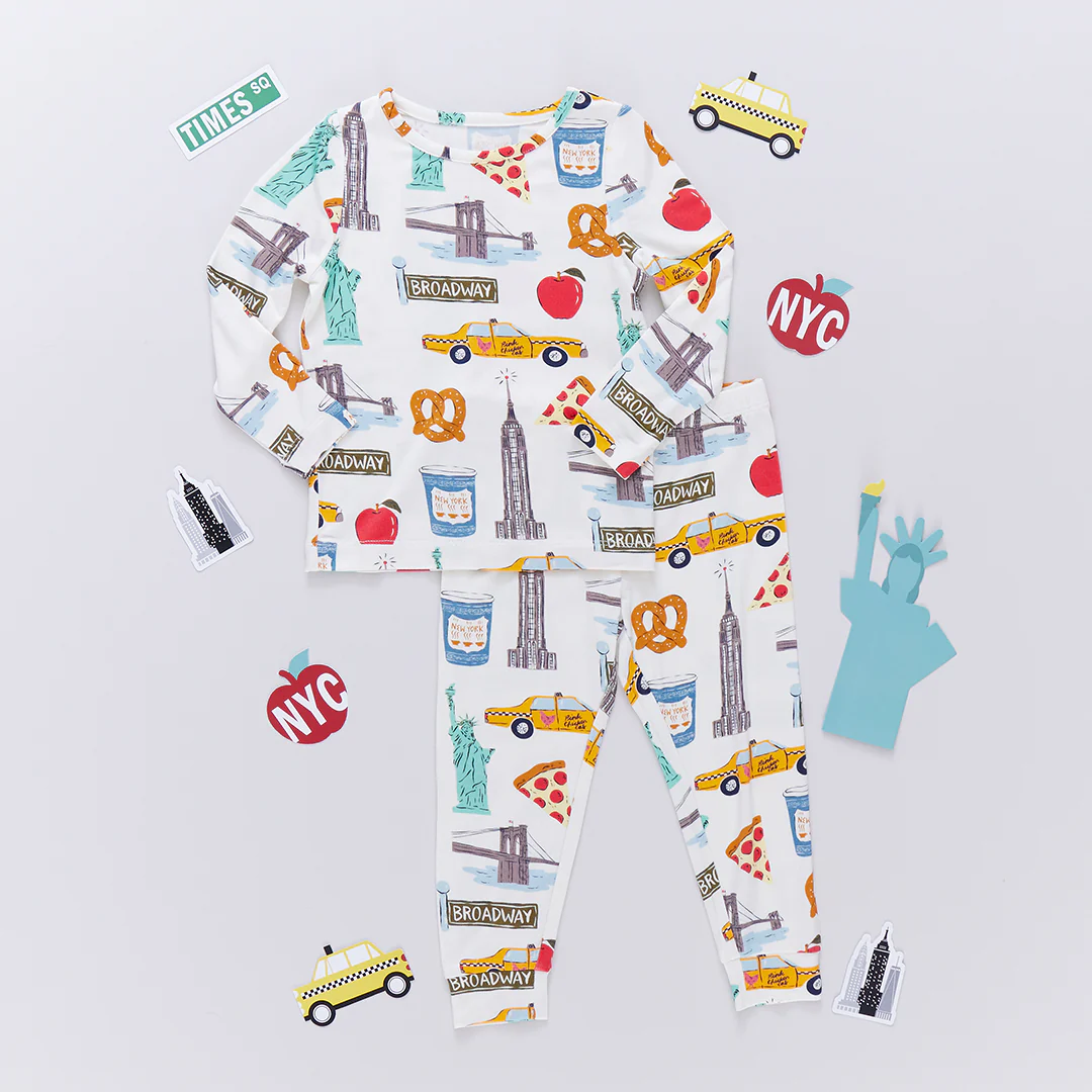 Kids Bamboo PJ Set - NYC - Image 3