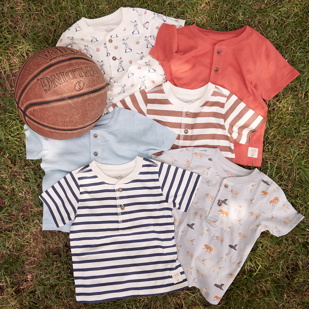 Scout Henley T-Shirt - Cocoa Stripe - Image 3