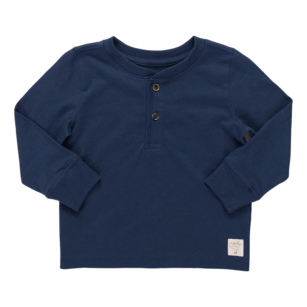 Scout Long Sleeve Henley - Navy