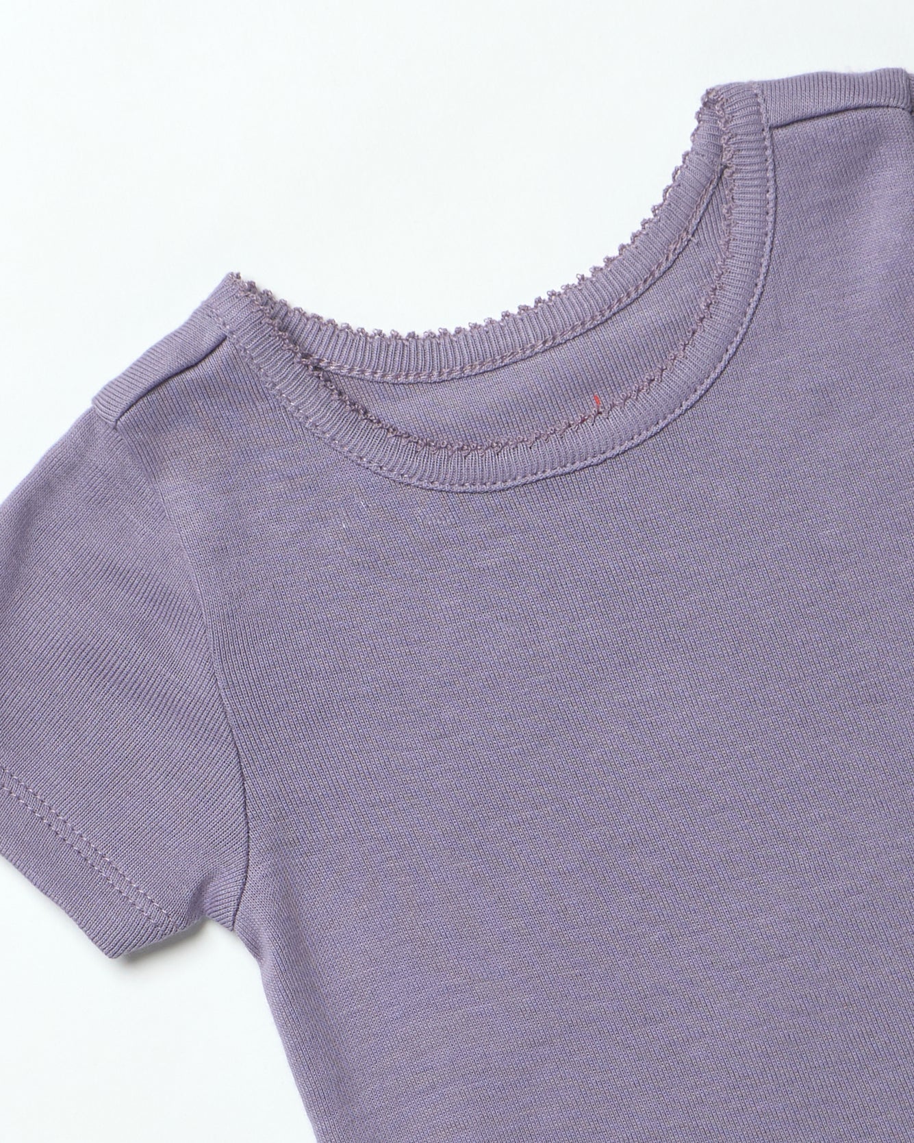 Short Sleeve Seesaw Rib T-Shirt - Purple - Image 2