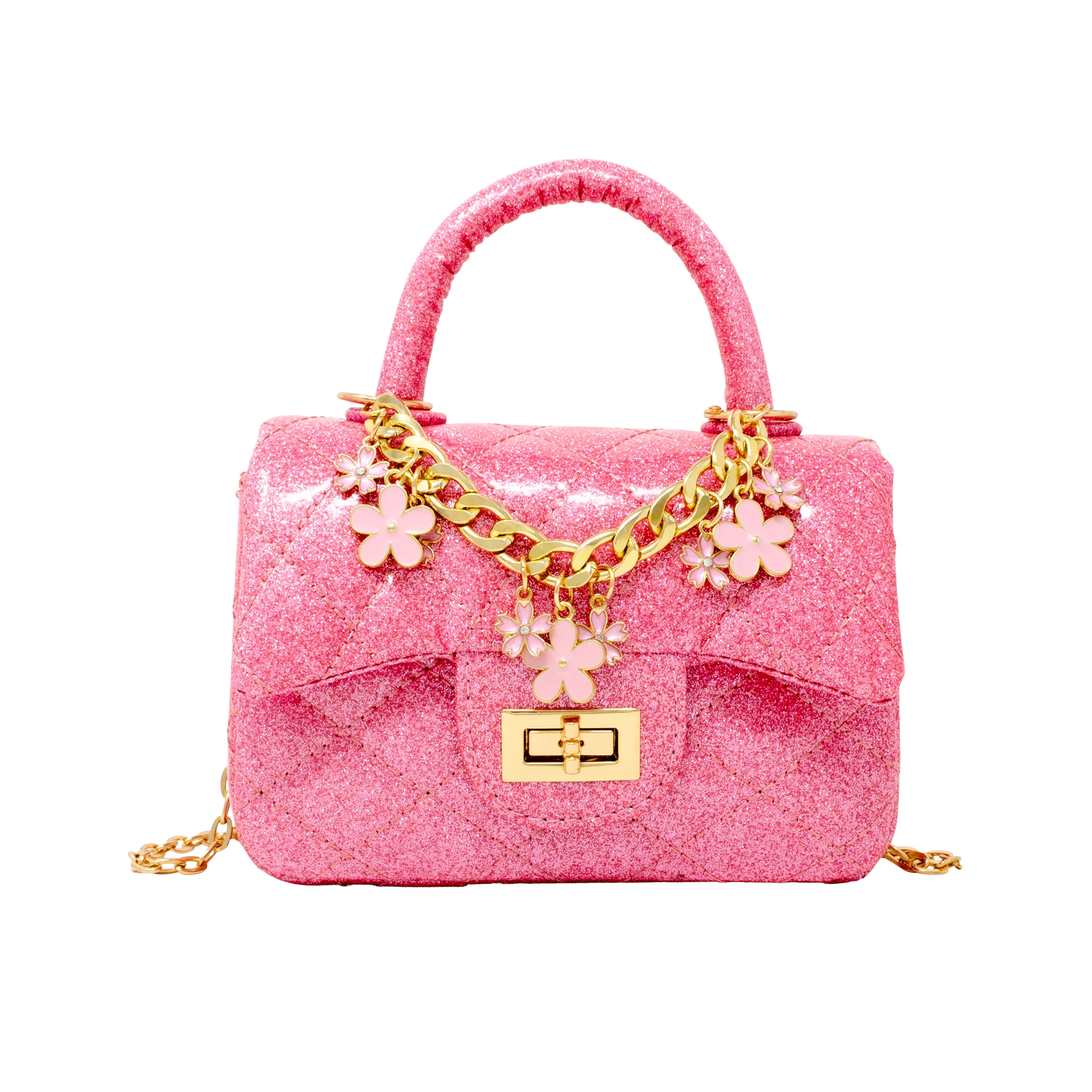 Sparkle Top Handle Handbag - Pink