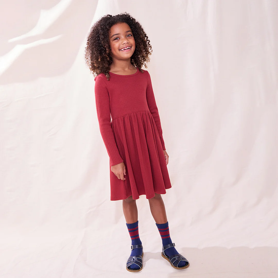 Sunny Long Sleeve Rib Dress - Cream - Image 2