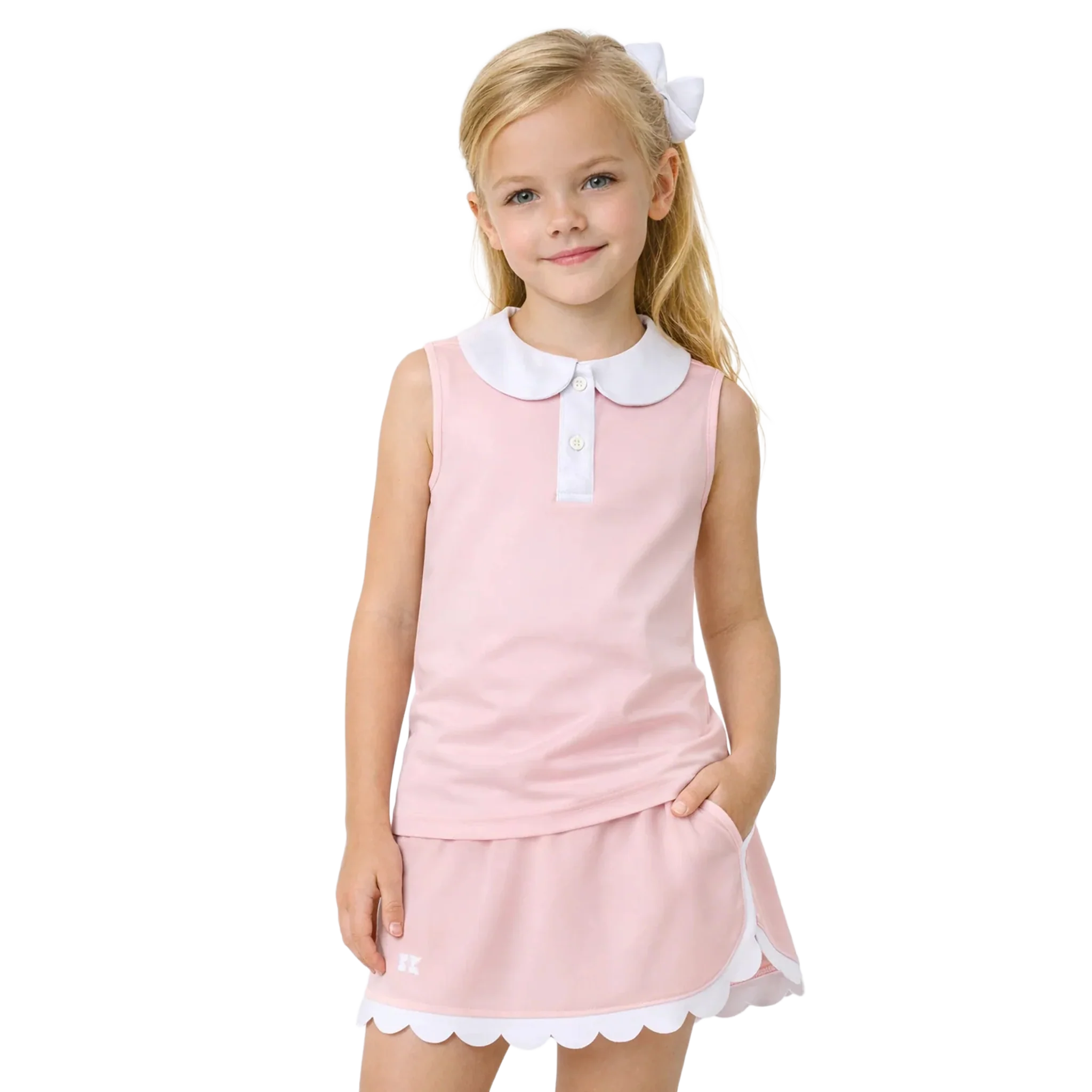 Girly Girl Tank - Pink and White - Image 3
