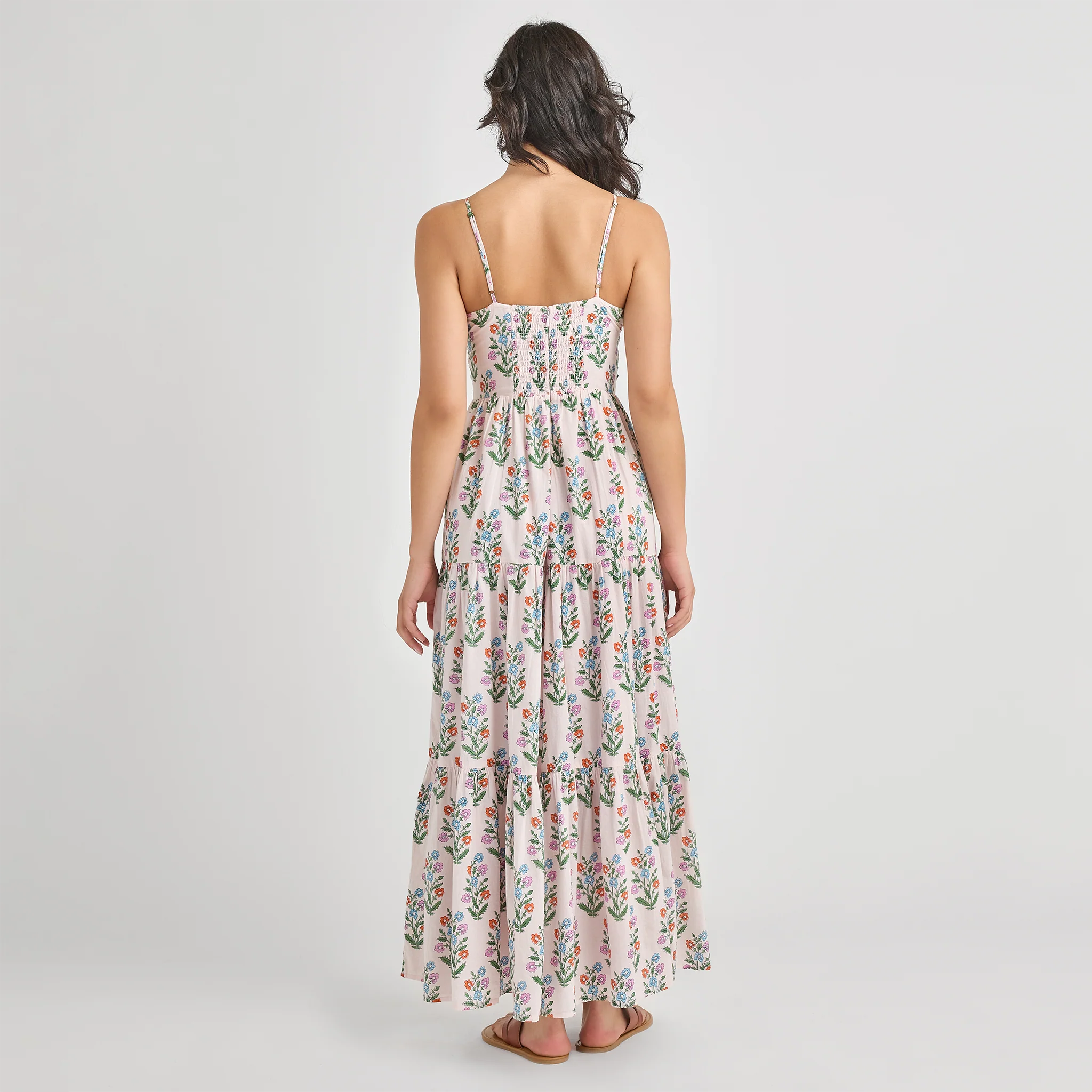 Womens Hope Dress - Pink Dewdrop Block Print - Image 3