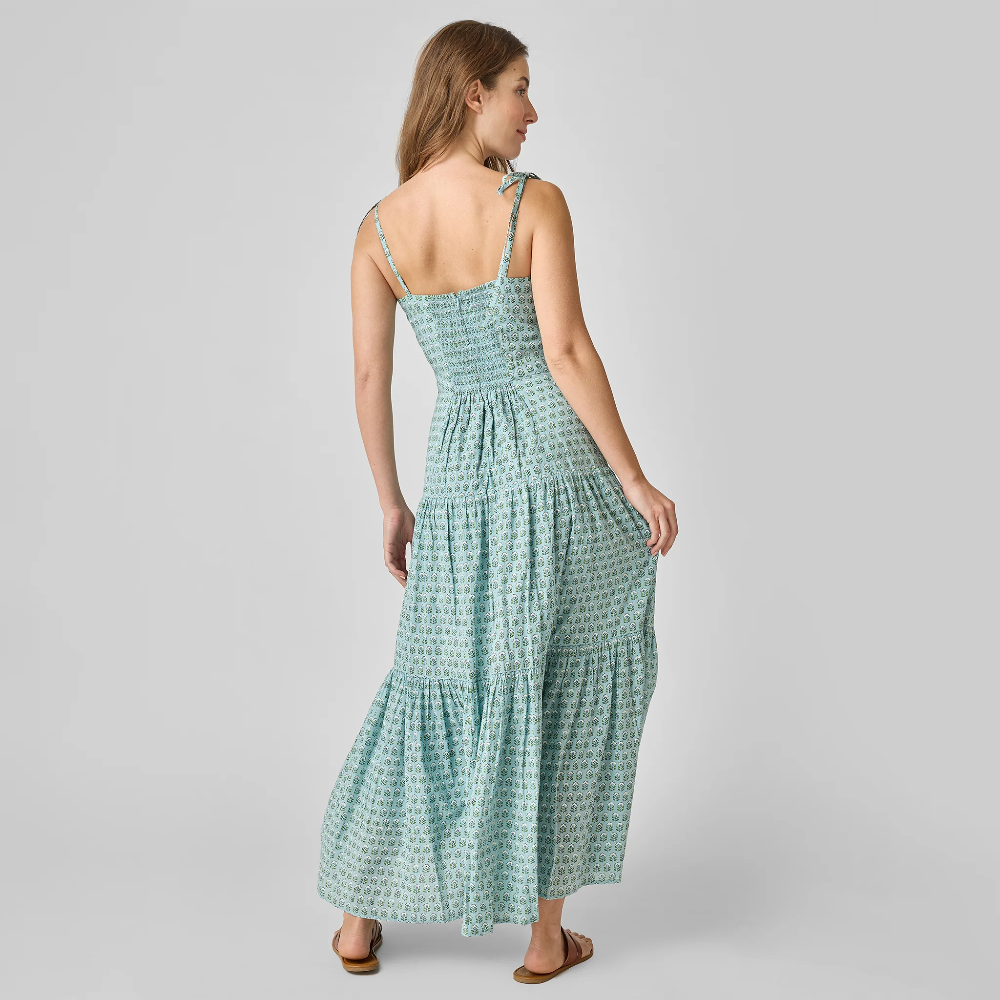 Womens Marilyn Dress - Blue Prairie Block Print - Image 4